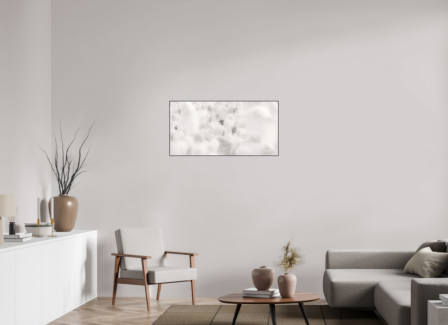 100 x 50 cm, Foto in ArtBox aus Massivholz Eiche schwarz RED³ PH Malia V