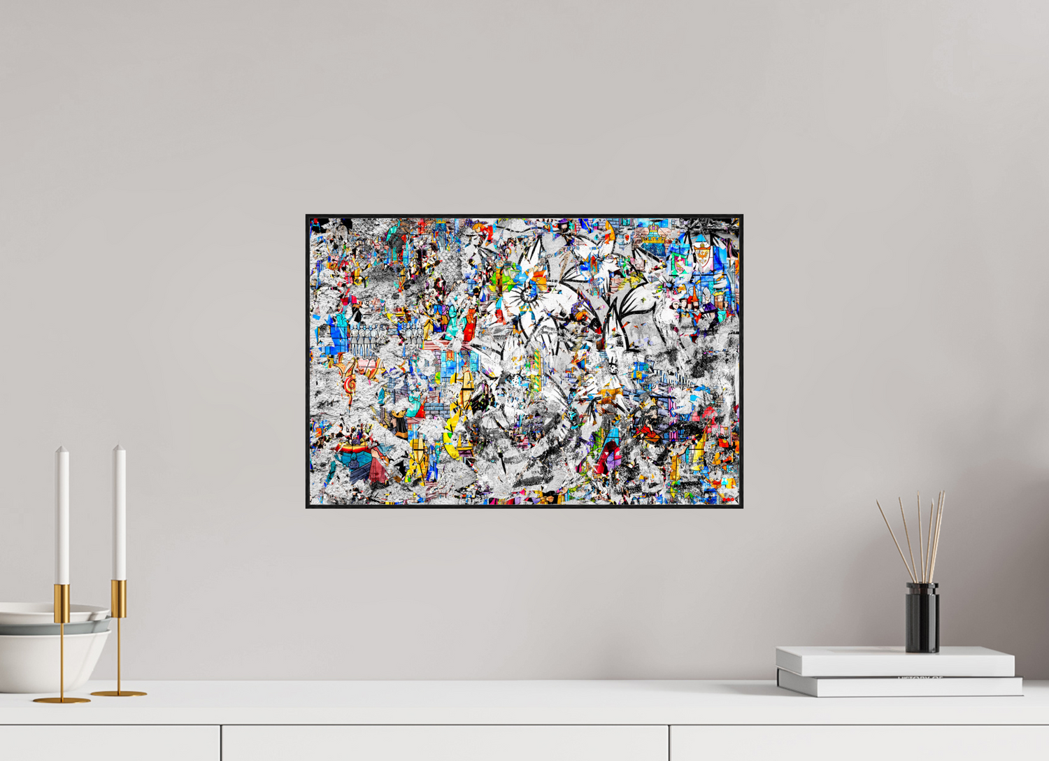 45 x 30 cm, Foto in ArtBox aus Massivholz Eiche schwarz RED³ SCSI Miraaj I