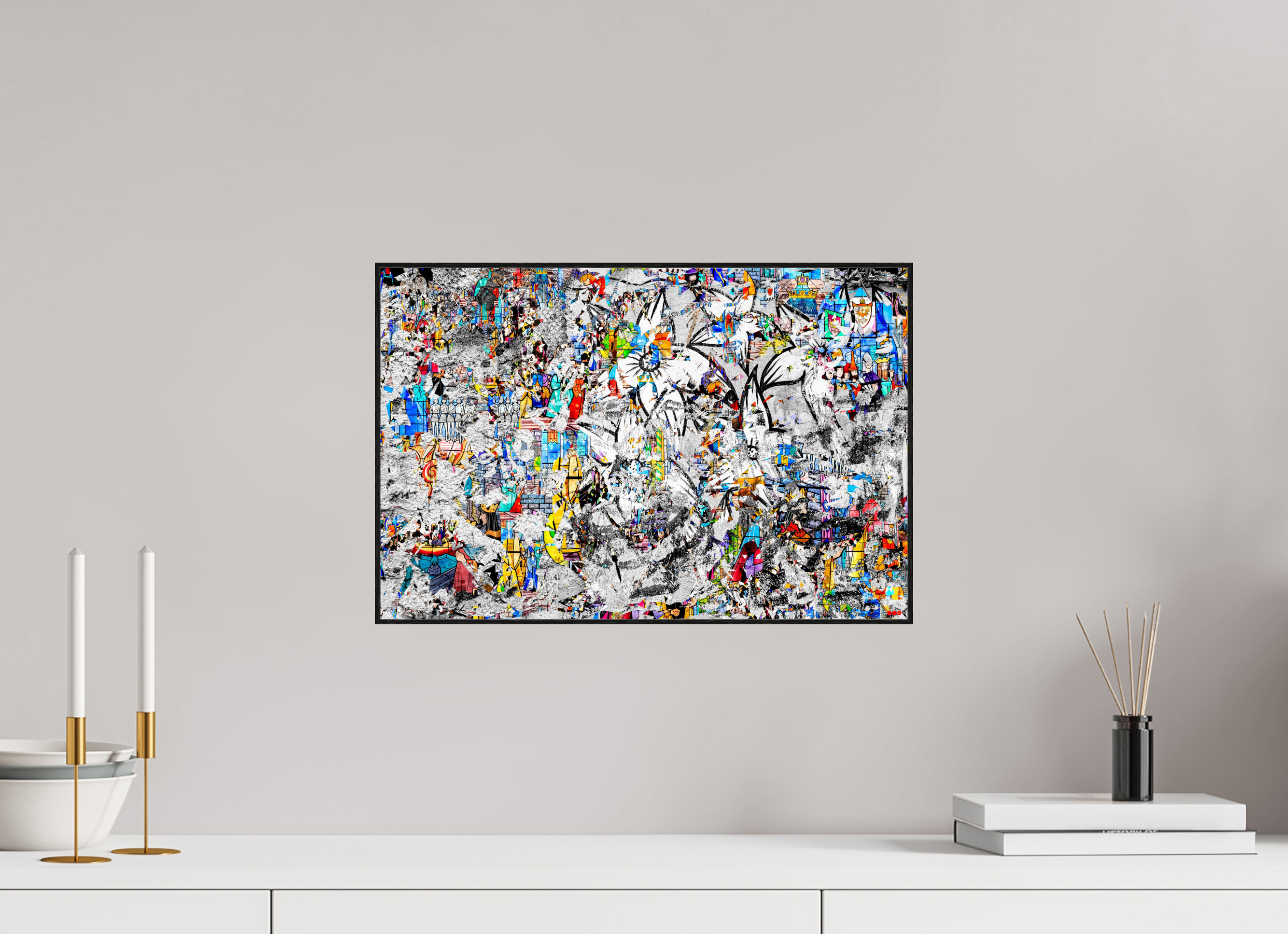 45 x 30 cm, Foto in ArtBox aus Massivholz Eiche schwarz RED³ SCSI Miraaj I