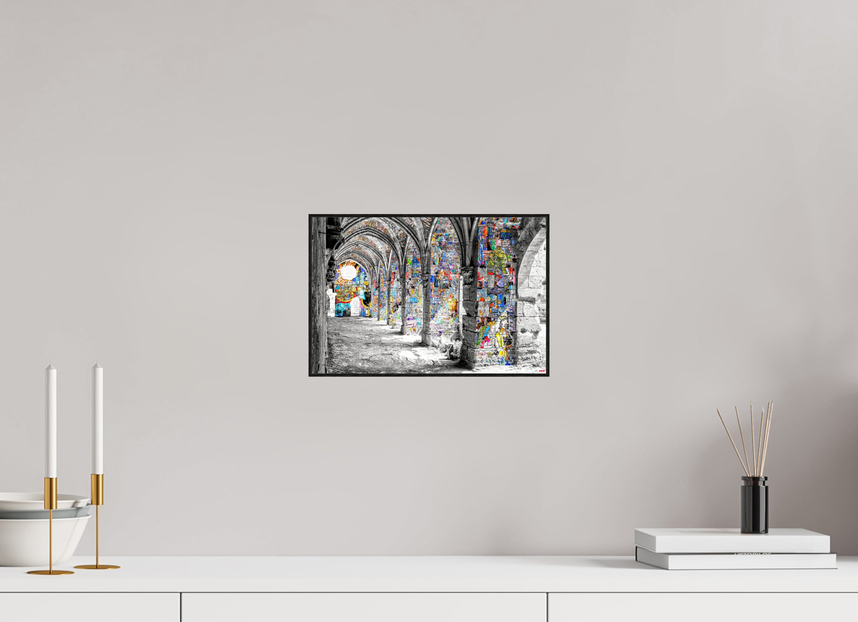 30 x 20 cm, Foto in ArtBox aus Massivholz Eiche schwarz RED³ SCSI Malik I