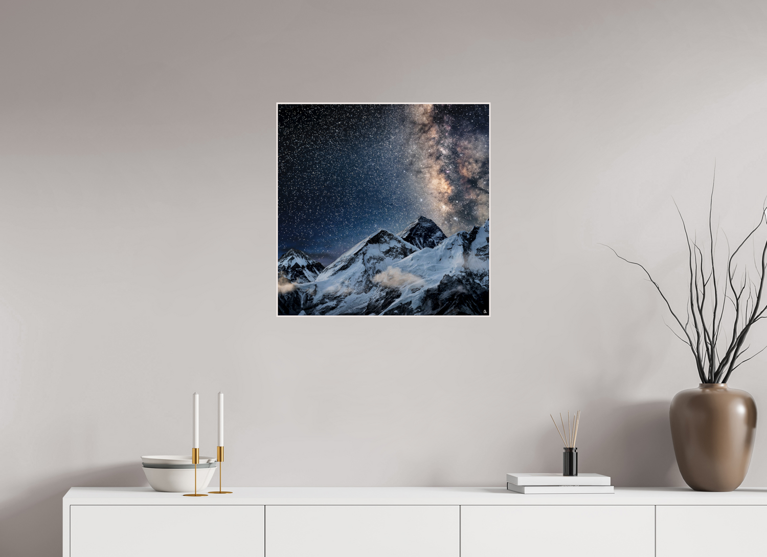 60 x 60 cm, Foto in ArtBox aus Massivholz Ahorn weiß RED³ Sangmo II