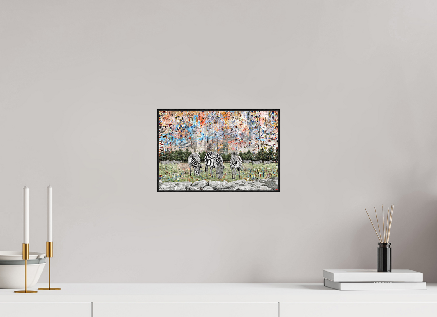 30 x 20 cm, Foto in ArtBox aus Massivholz Eiche schwarz RED³ WC Amaya I