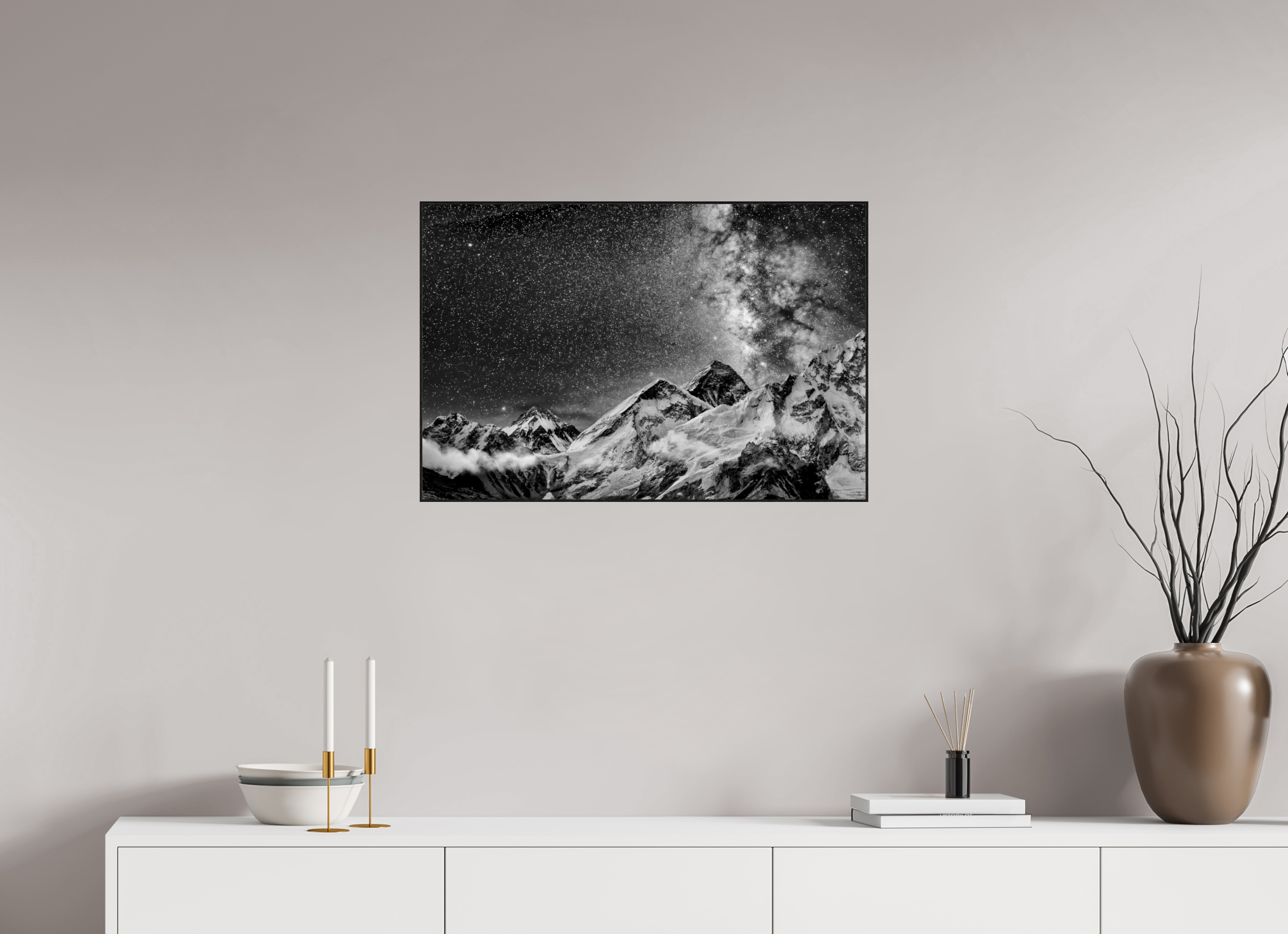 75 x 50 cm, Foto in ArtBox aus Massivholz Eiche schwarz RED³ Sopan I