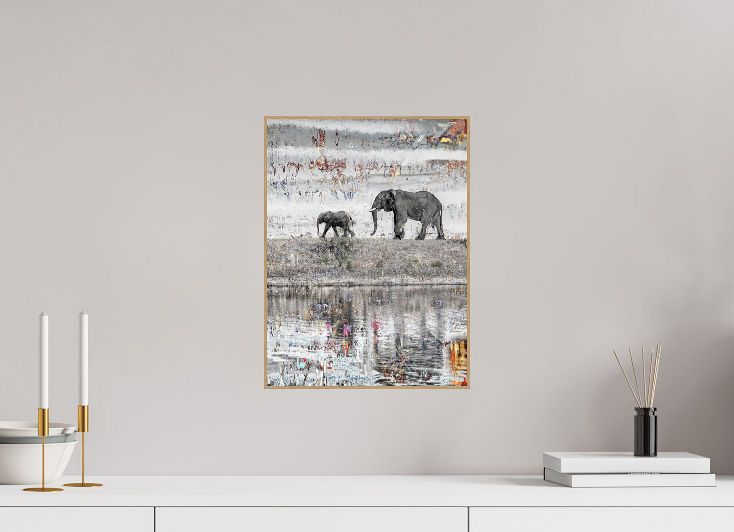 30 x 40 cm, Foto in ArtBox aus Massivholz Eiche natur RED³ WC Akuji III