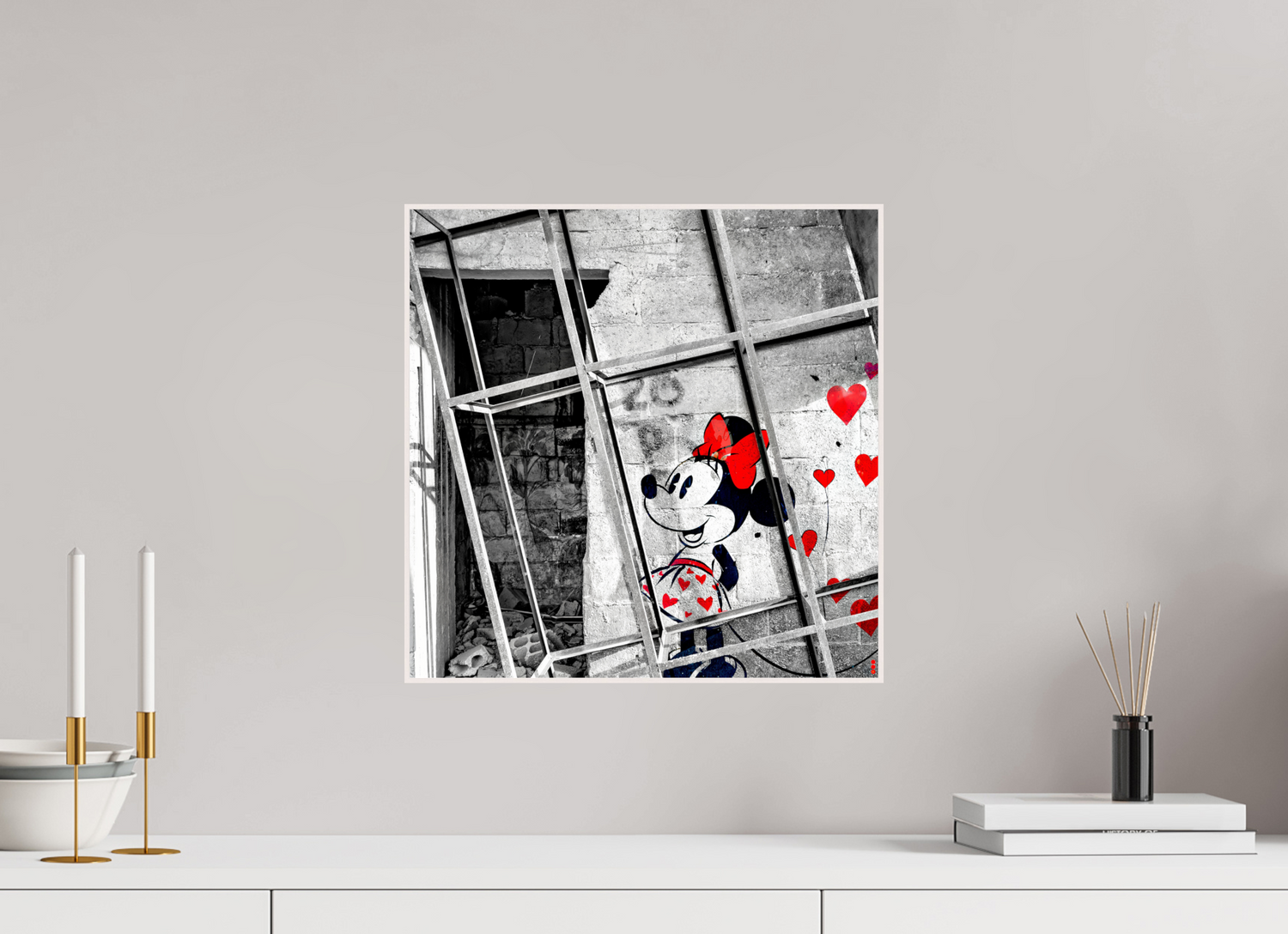 40 x 40 cm, Foto in ArtBox aus Massivholz Ahorn weiß RED³ SCSI Madiar II