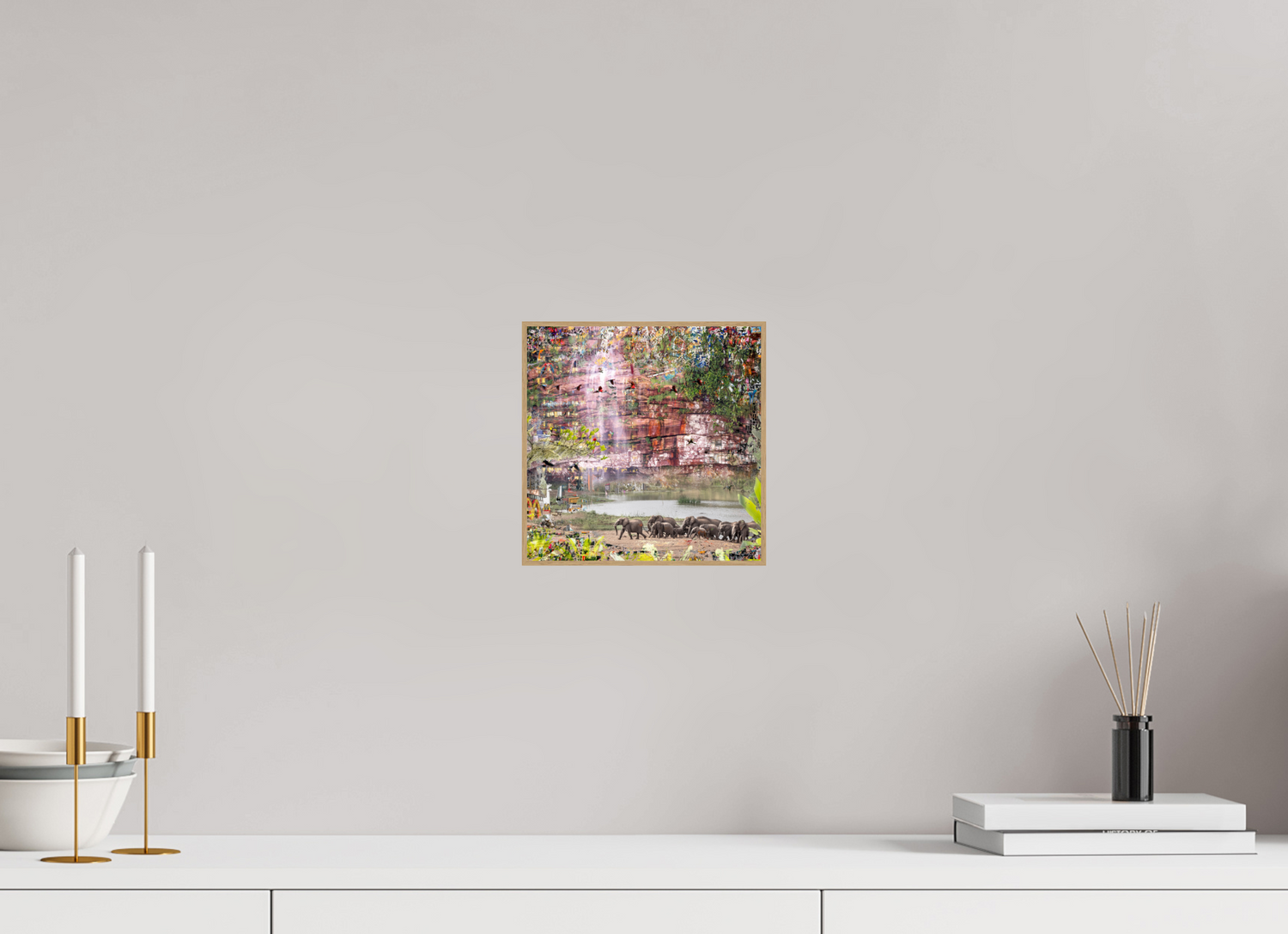 20 x 20 cm, Foto in ArtBox aus Massivholz Eiche natur RED³ WC Valdeci II