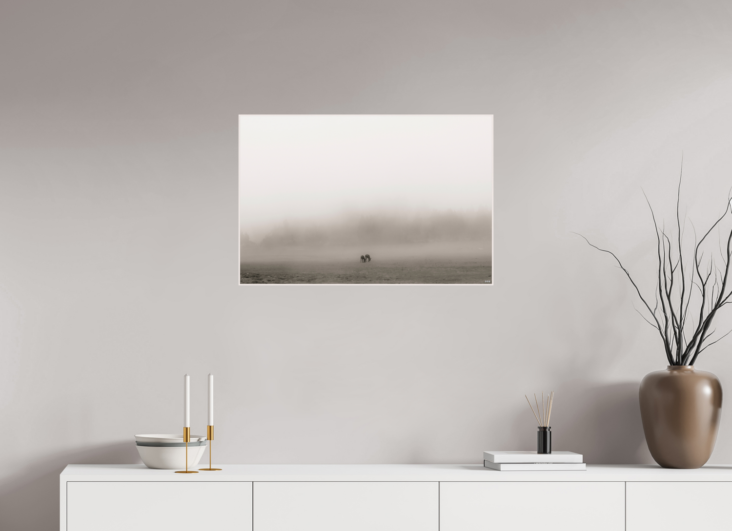 75 x 50 cm, Foto in ArtBox aus Massivholz Ahorn weiß RED³ PH Mamello I