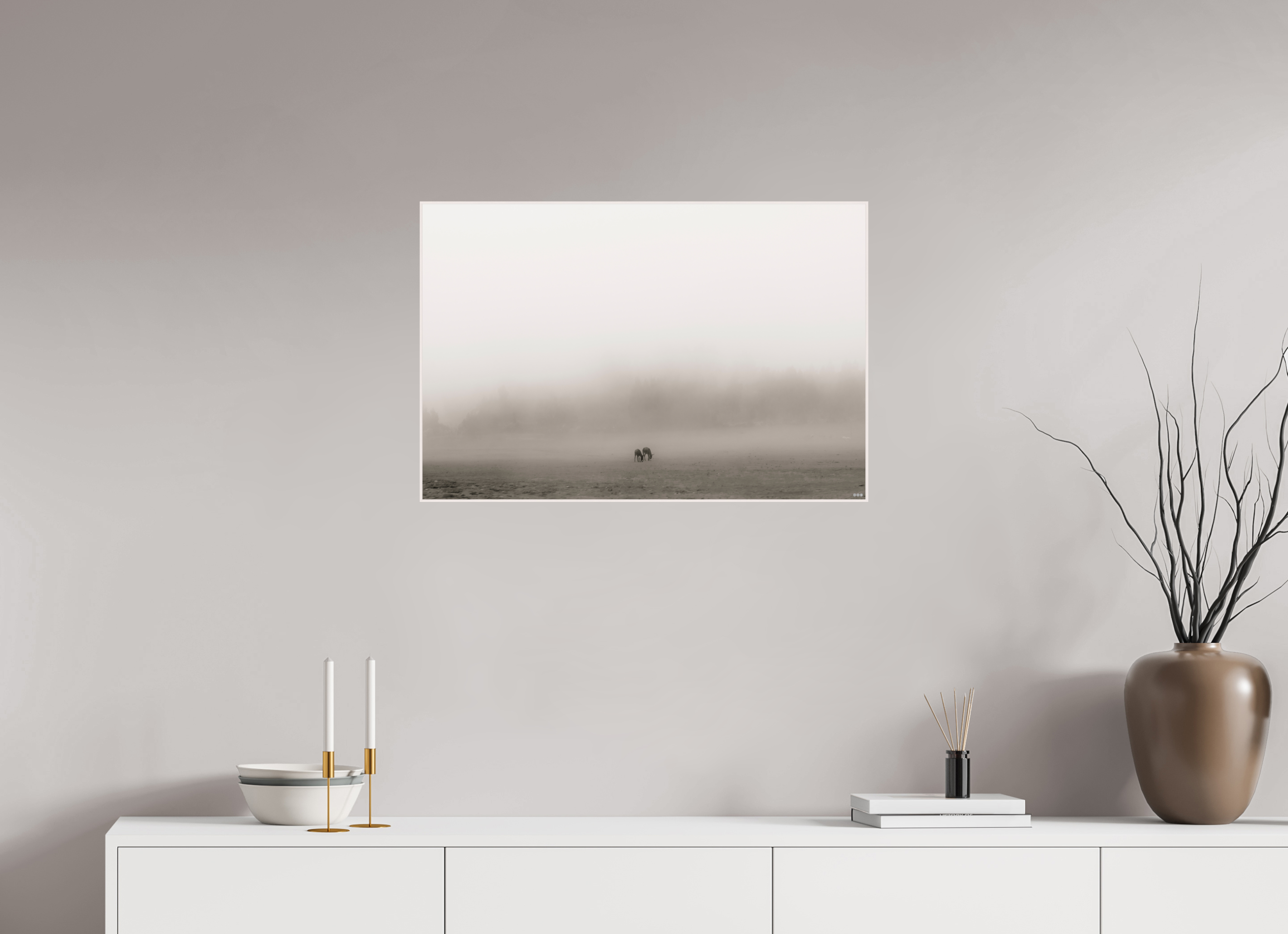 75 x 50 cm, Foto in ArtBox aus Massivholz Ahorn weiß RED³ PH Mamello I