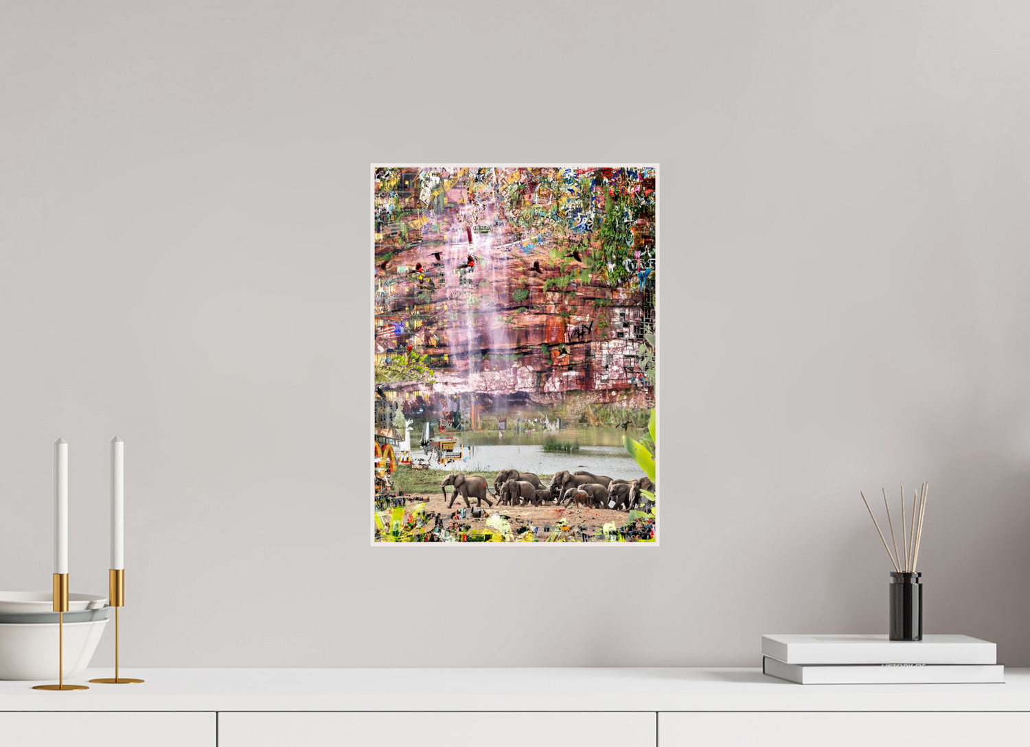 30 x 40 cm, Foto in ArtBox aus Massivholz Ahorn weiß RED³ WC Valdeci III