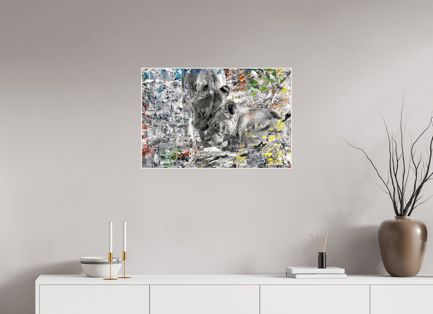 75 x 50 cm, Foto in ArtBox aus Massivholz Ahorn weiß RED³ WC Layamaya I