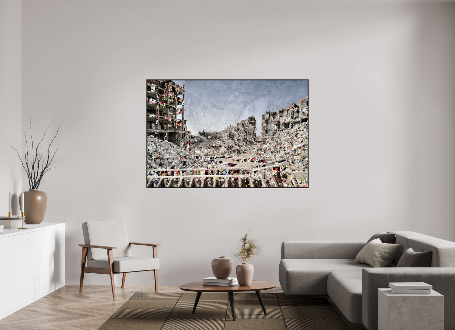 180 x 120 cm, Schattenfugen-Rahmen schwarz &amp; 2mm Acrylglas FA SCSI Majid I