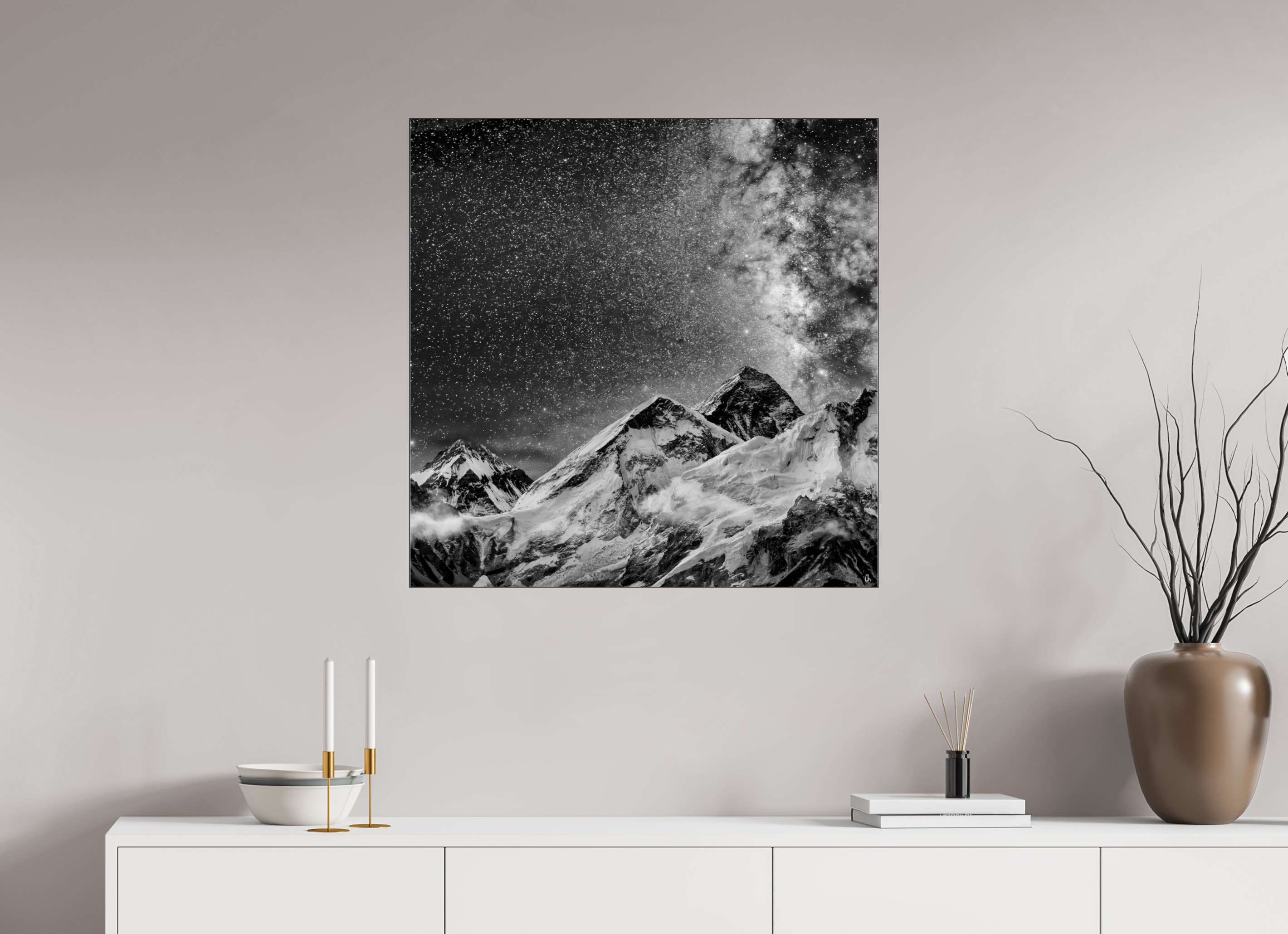 80 x 80 cm, Slimline Einfassung schwarz unter 2mm Acrylglas FA PH Sopan II