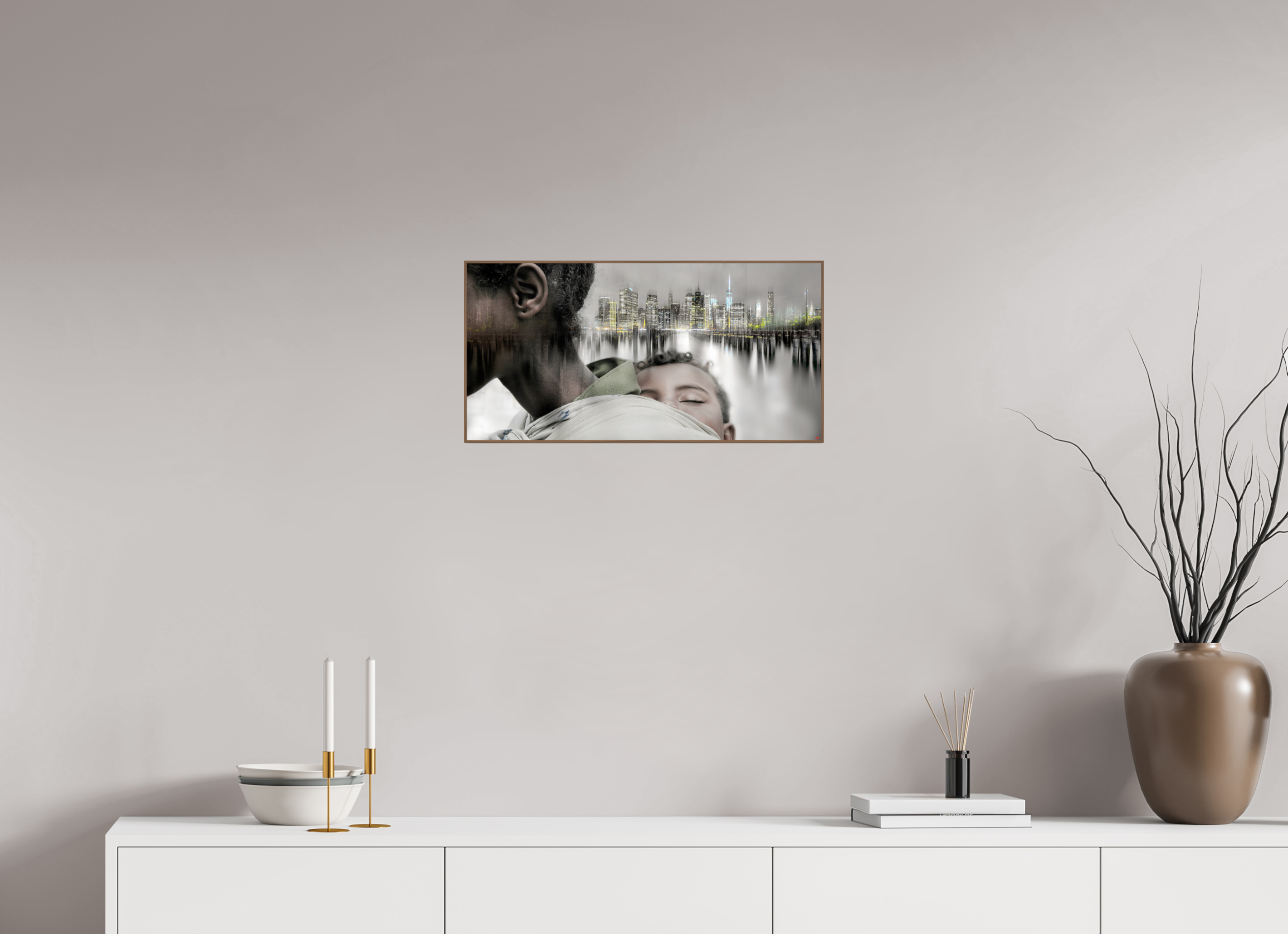 60 x 30 cm, Foto in ArtBox aus Massivholz Nussbaum RED³ HP Aisha V