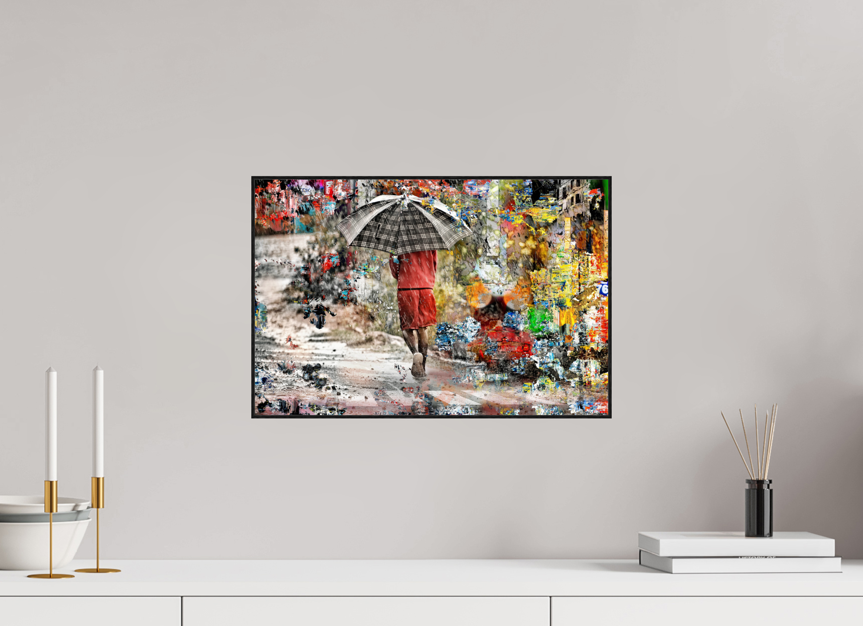 45 x 30 cm, Foto in ArtBox aus Massivholz Eiche schwarz RED³ HP Wash I