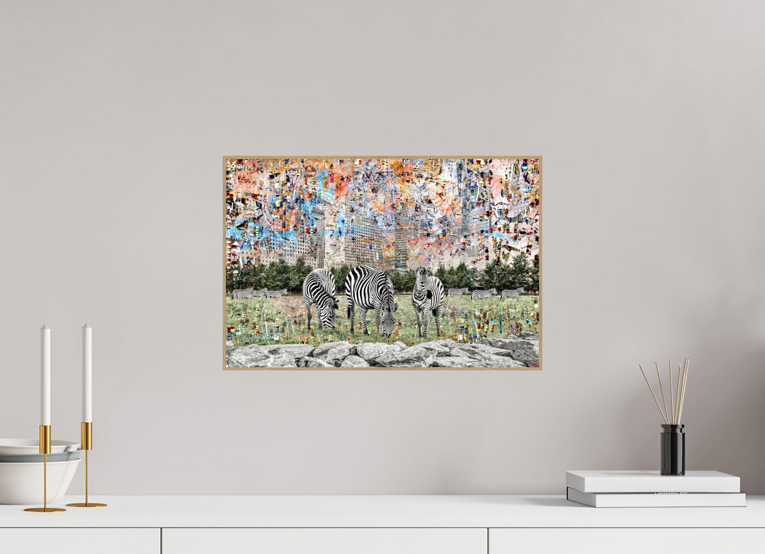 45 x 30 cm, Foto in ArtBox aus Massivholz Eiche natur RED³ WC Amaya I