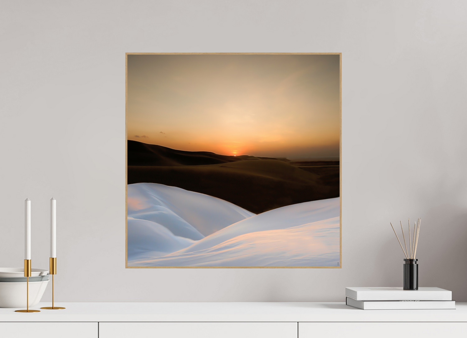 50 x 50 cm, Foto in ArtBox aus Massivholz Eiche natur RED³ PH Amirah II
