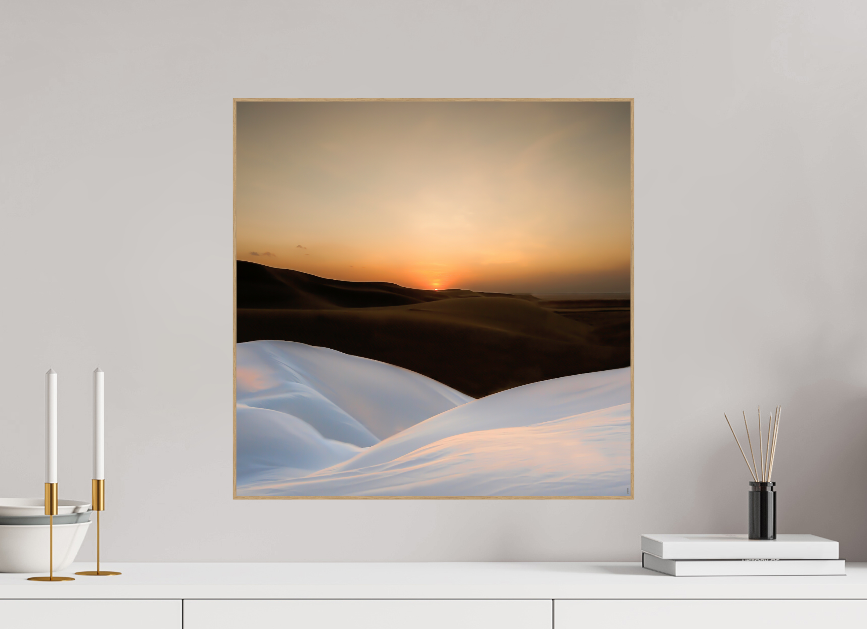 50 x 50 cm, Foto in ArtBox aus Massivholz Eiche natur RED³ PH Amirah II