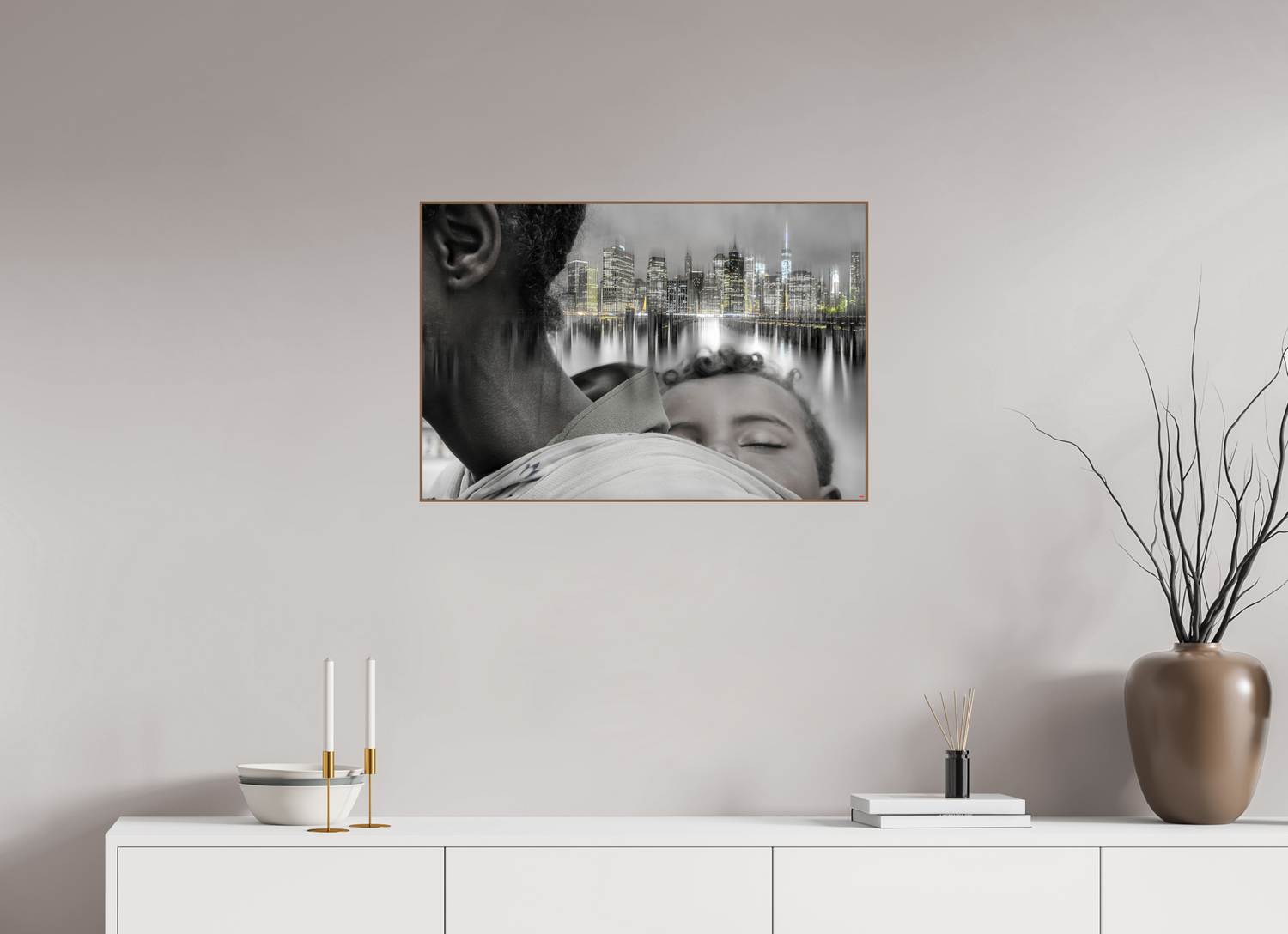 75 x 50 cm, Foto in ArtBox aus Massivholz Nussbaum RED³ HP Aisha I