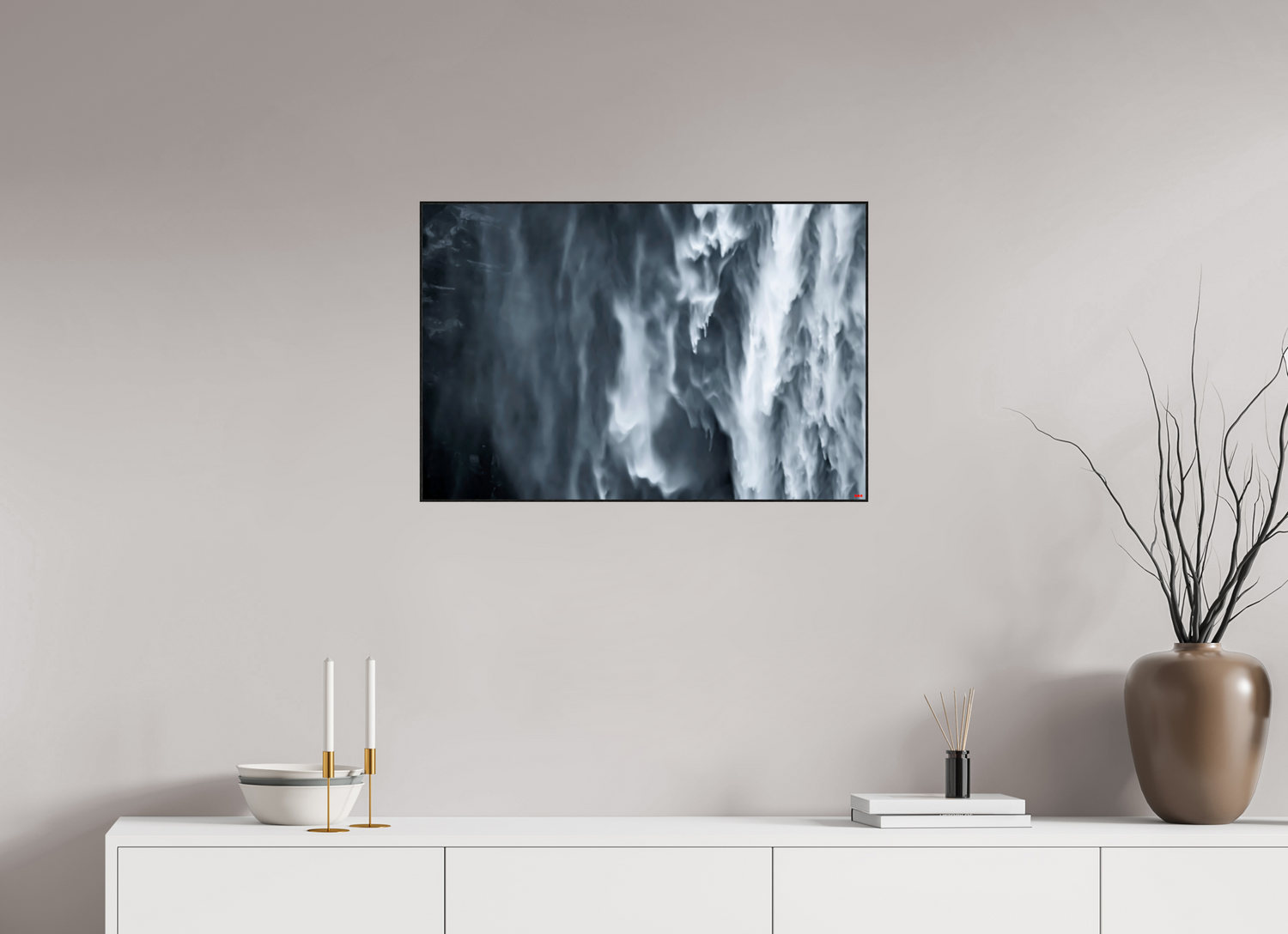 75 x 50 cm, Foto in ArtBox aus Massivholz Eiche schwarz RED³ PH Oats in the Water I