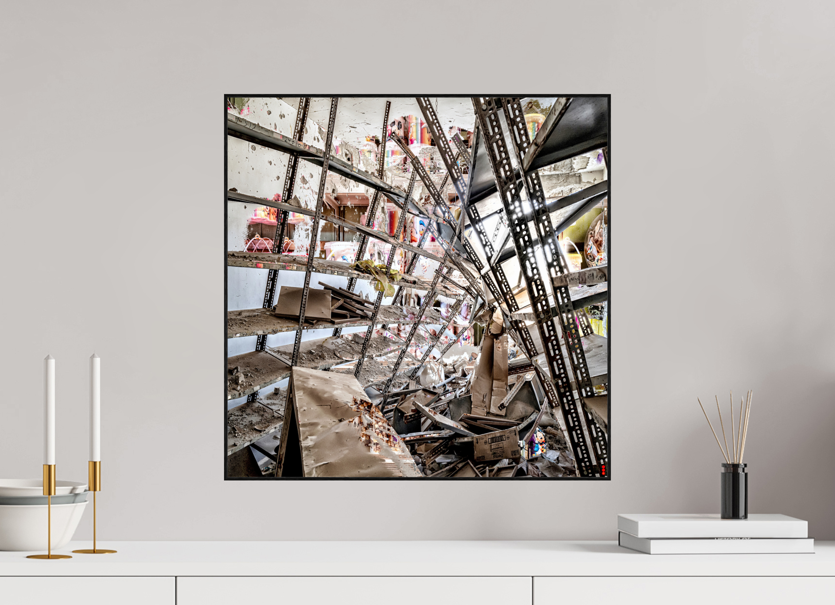 50 x 50 cm, Foto in ArtBox aus Massivholz Eiche schwarz RED³ SCSI Mahira II