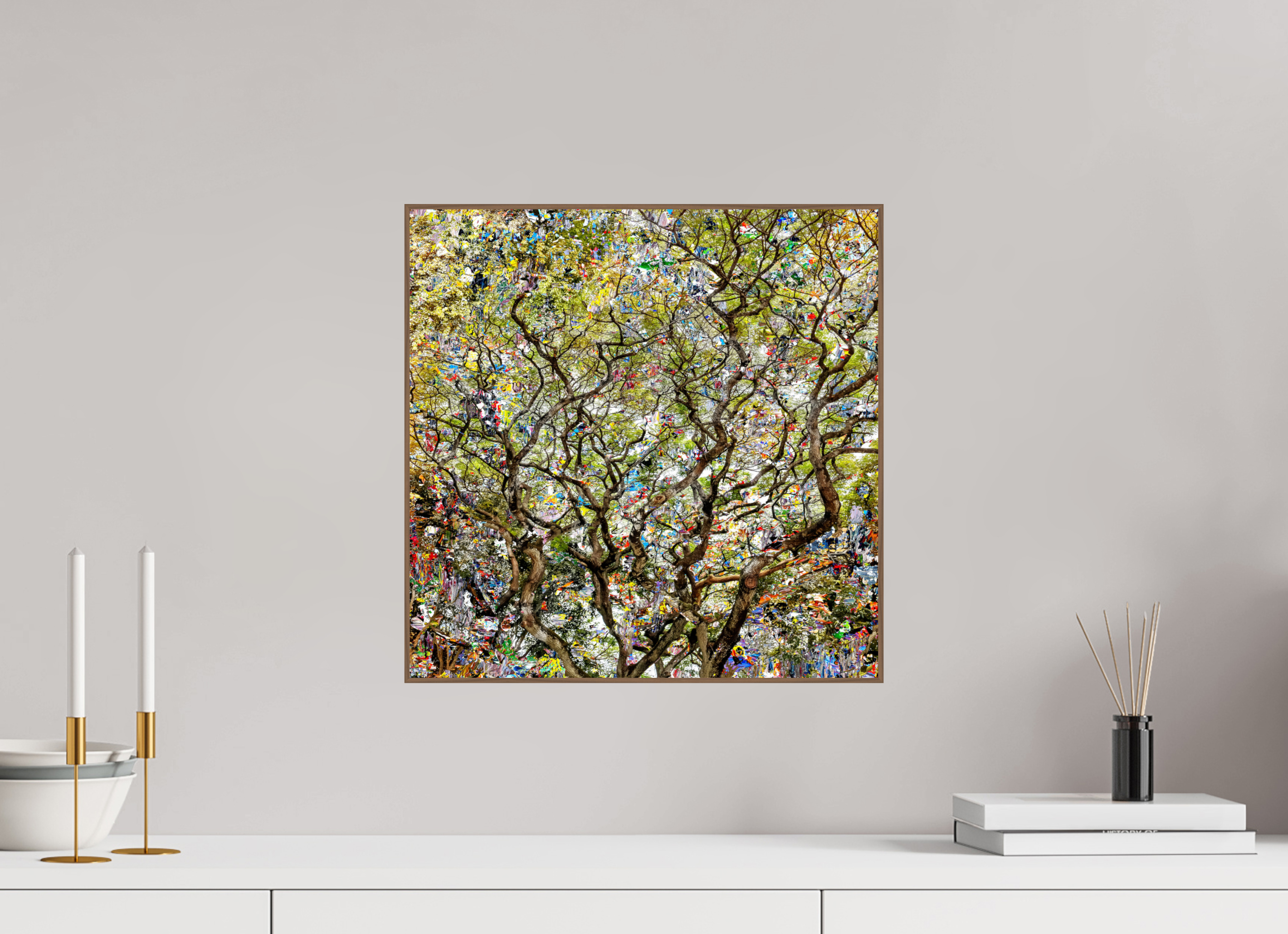 40 x 40 cm, Foto in ArtBox aus Massivholz Nussbaum RED³ HP Shakini II