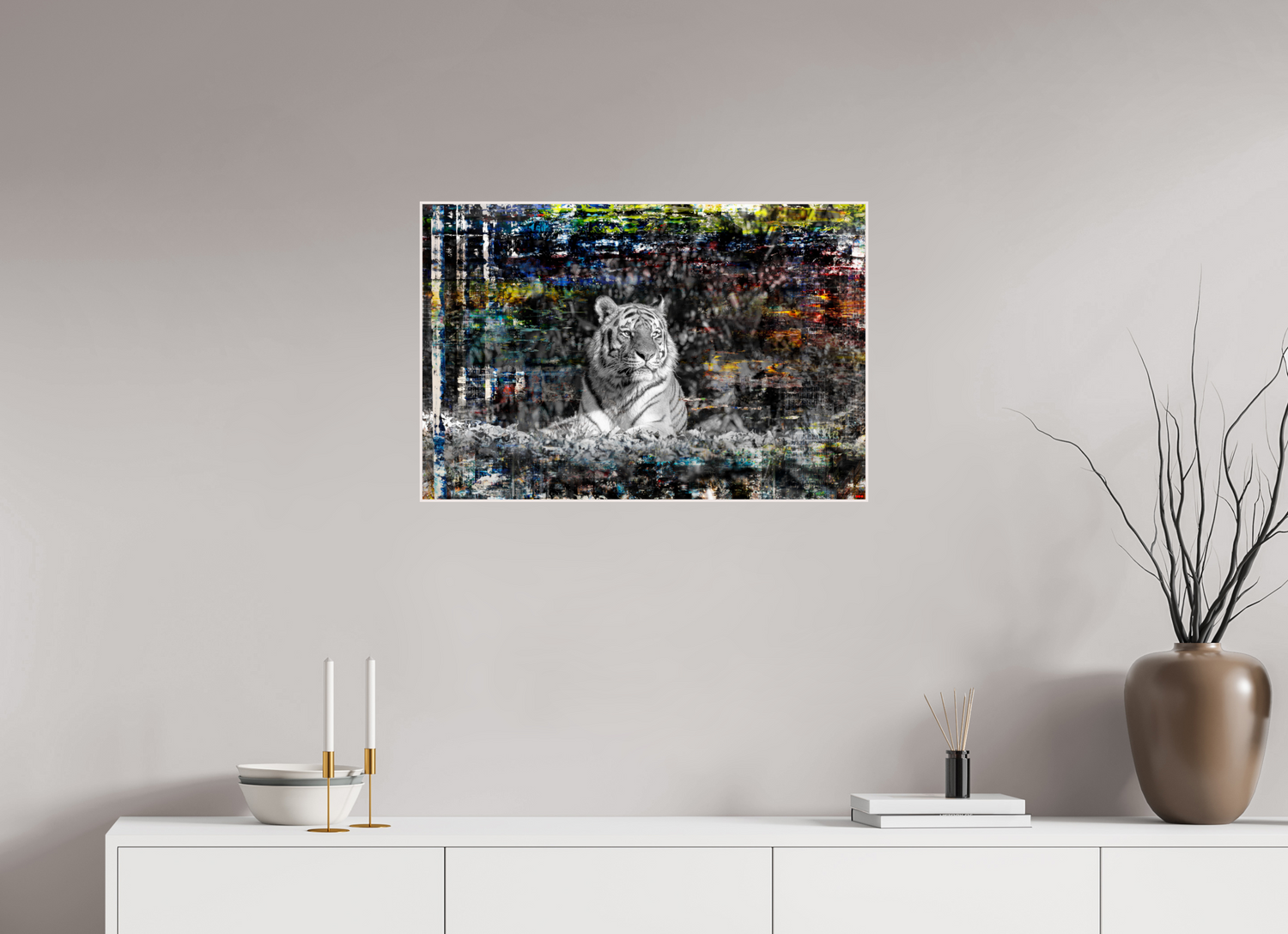 75 x 50 cm, Foto in ArtBox aus Massivholz Ahorn weiß RED³ WC Lubaya I