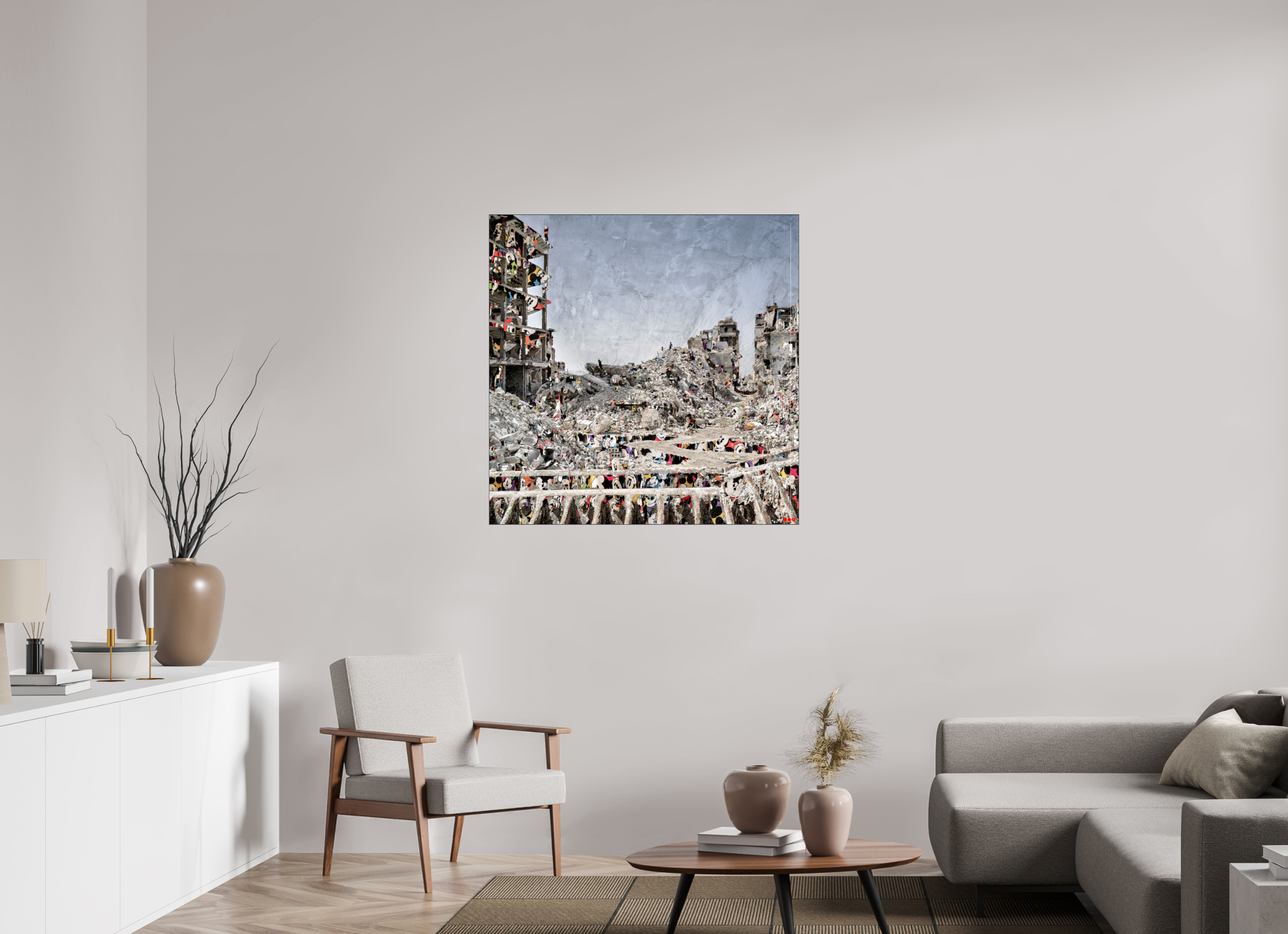 100 x 100 cm, Slimline Einfassung schwarz unter 2mm Acrylglas FA SCSI Majid II