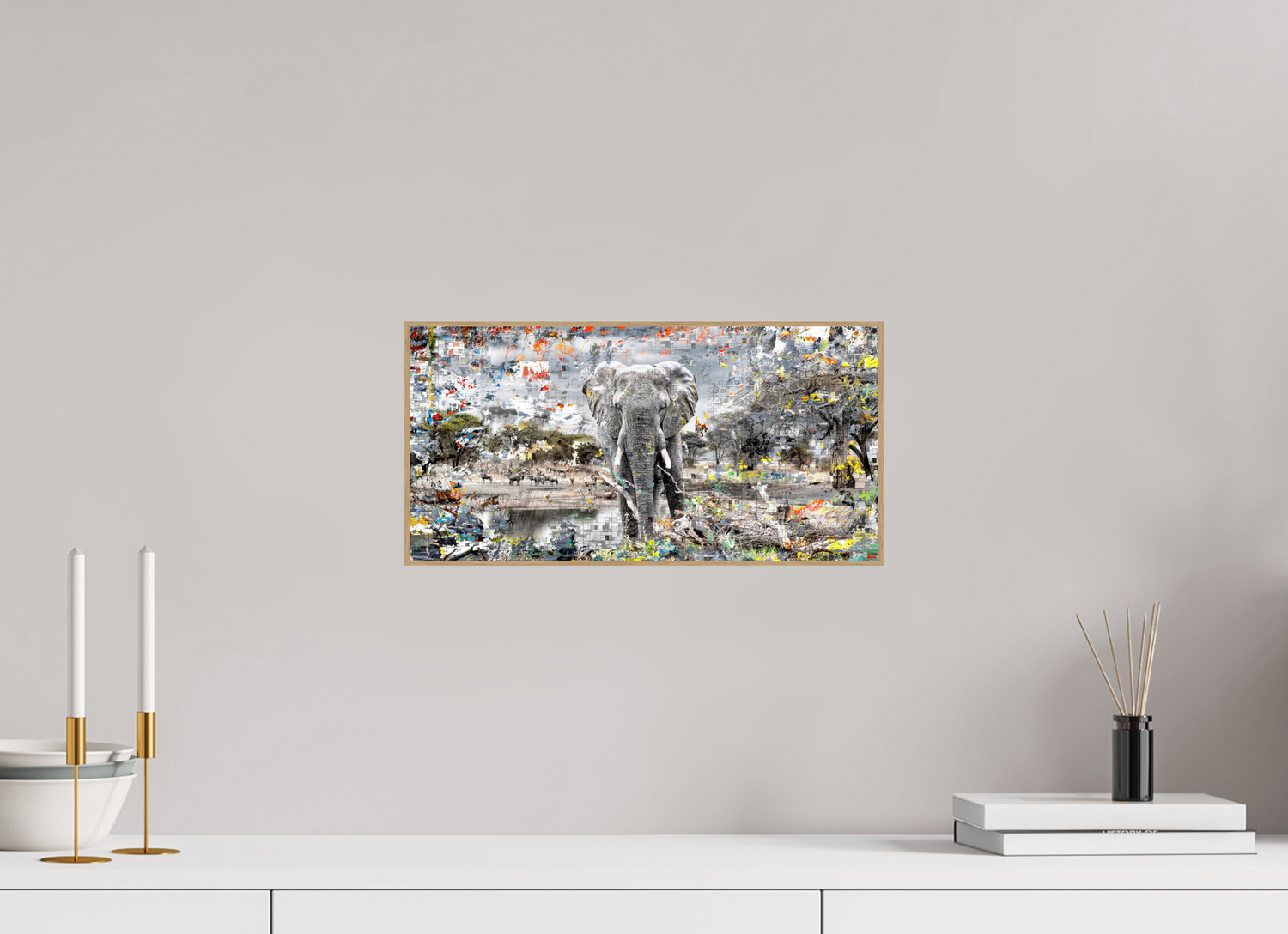 40 x 20 cm, Foto in ArtBox aus Massivholz Eiche natur RED³ WC Kajika V