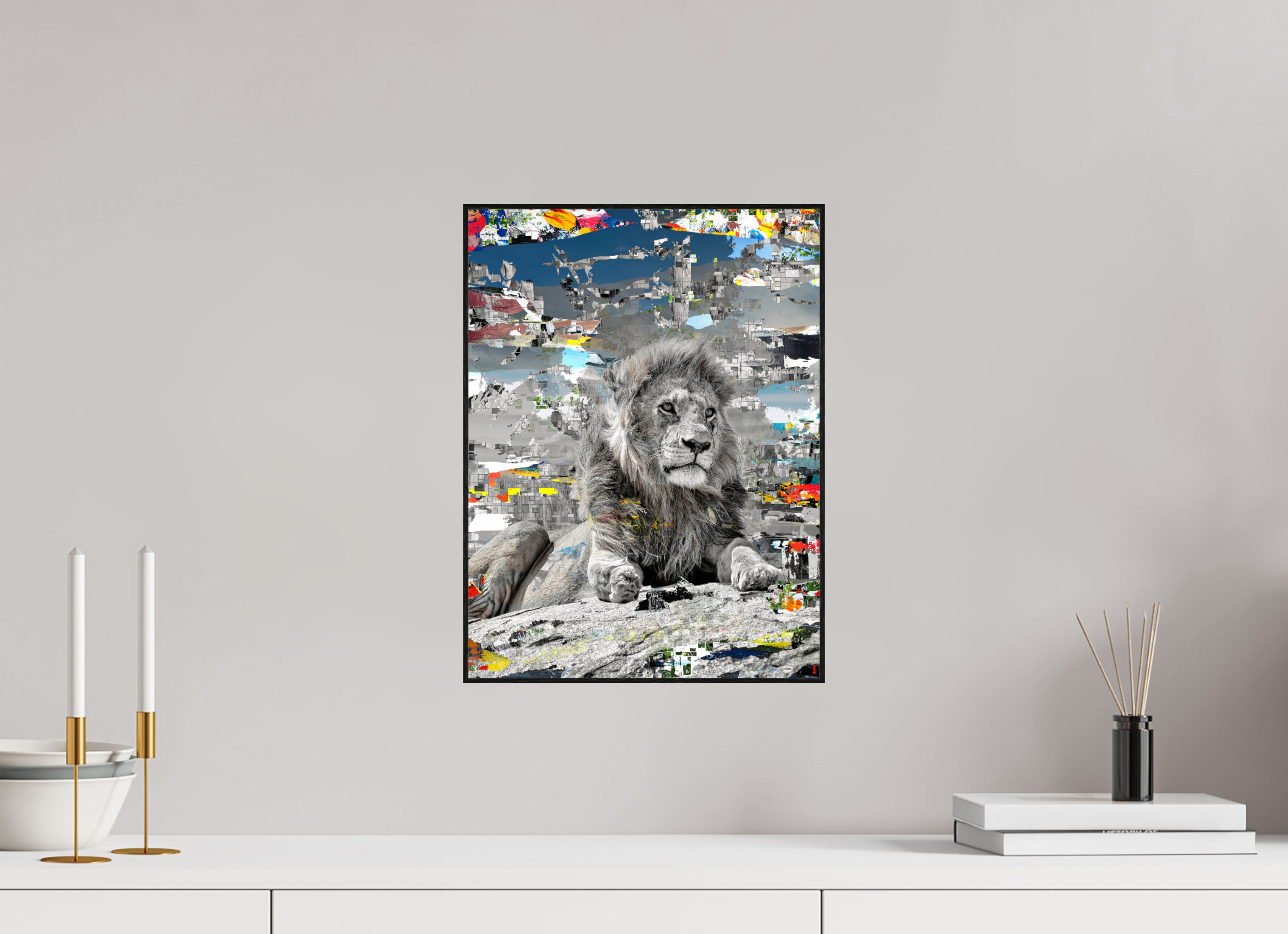 30 x 40 cm, Foto in ArtBox aus Massivholz Eiche schwarz RED³ WC Jabari III