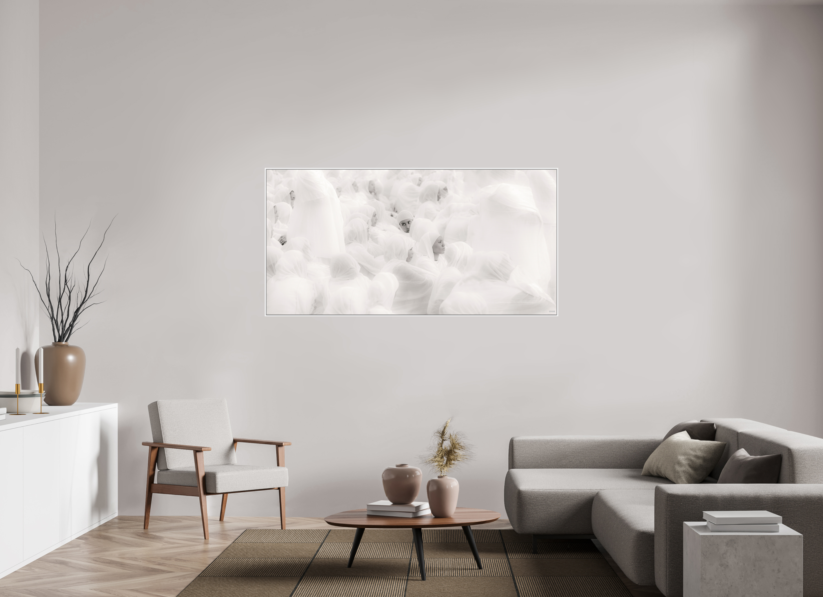 180 x 90 cm, Schattenfugen-Rahmen weiß &amp; 2mm Acrylglas FA PH Malia V