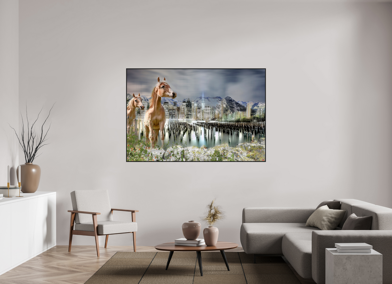 180 x 120 cm, Schattenfugen-Rahmen schwarz &amp; 2mm Acrylglas FA HP Amazia I