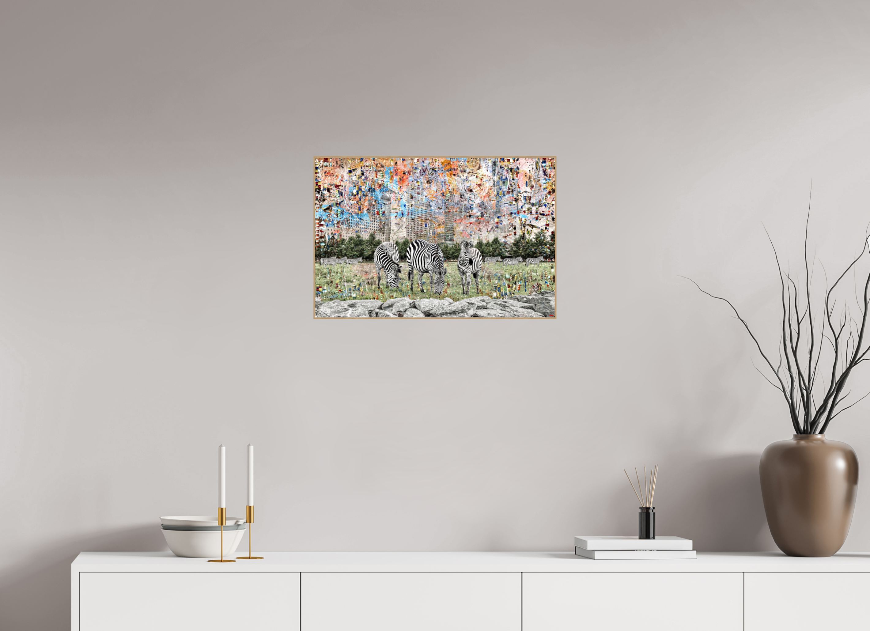 60 x 40 cm, Foto in ArtBox aus Massivholz Eiche natur RED³ WC Amaya I