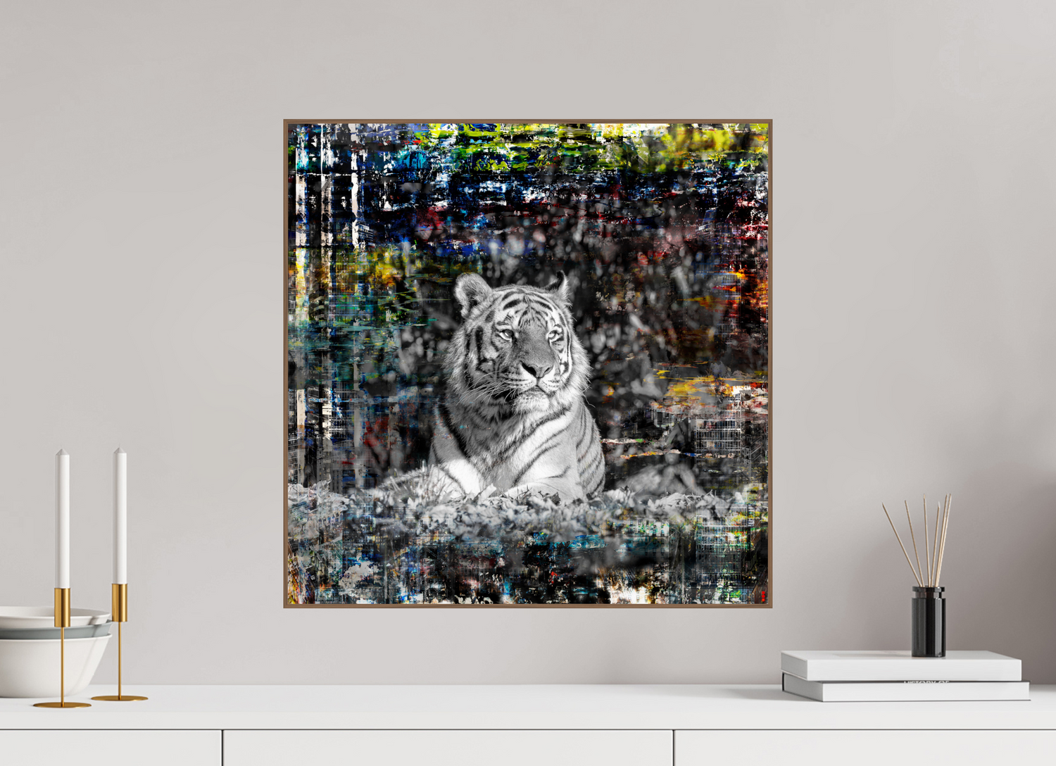 50 x 50 cm, Foto in ArtBox aus Massivholz Nussbaum RED³ WC Lubaya II