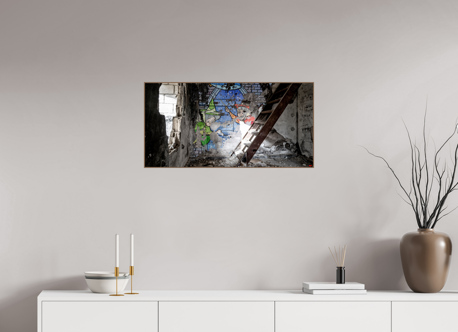 80 x 40 cm, Foto in ArtBox aus Massivholz Nussbaum RED³ SCSI Mazaya V