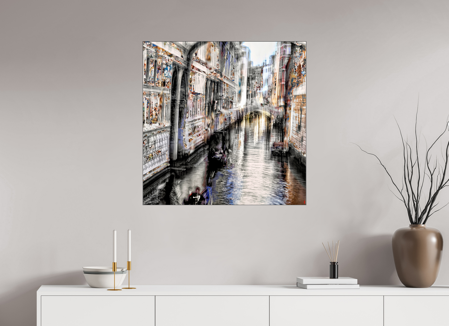 80 x 80 cm, Slimline Einfassung schwarz unter 2mm Acrylglas FA HP Amari II