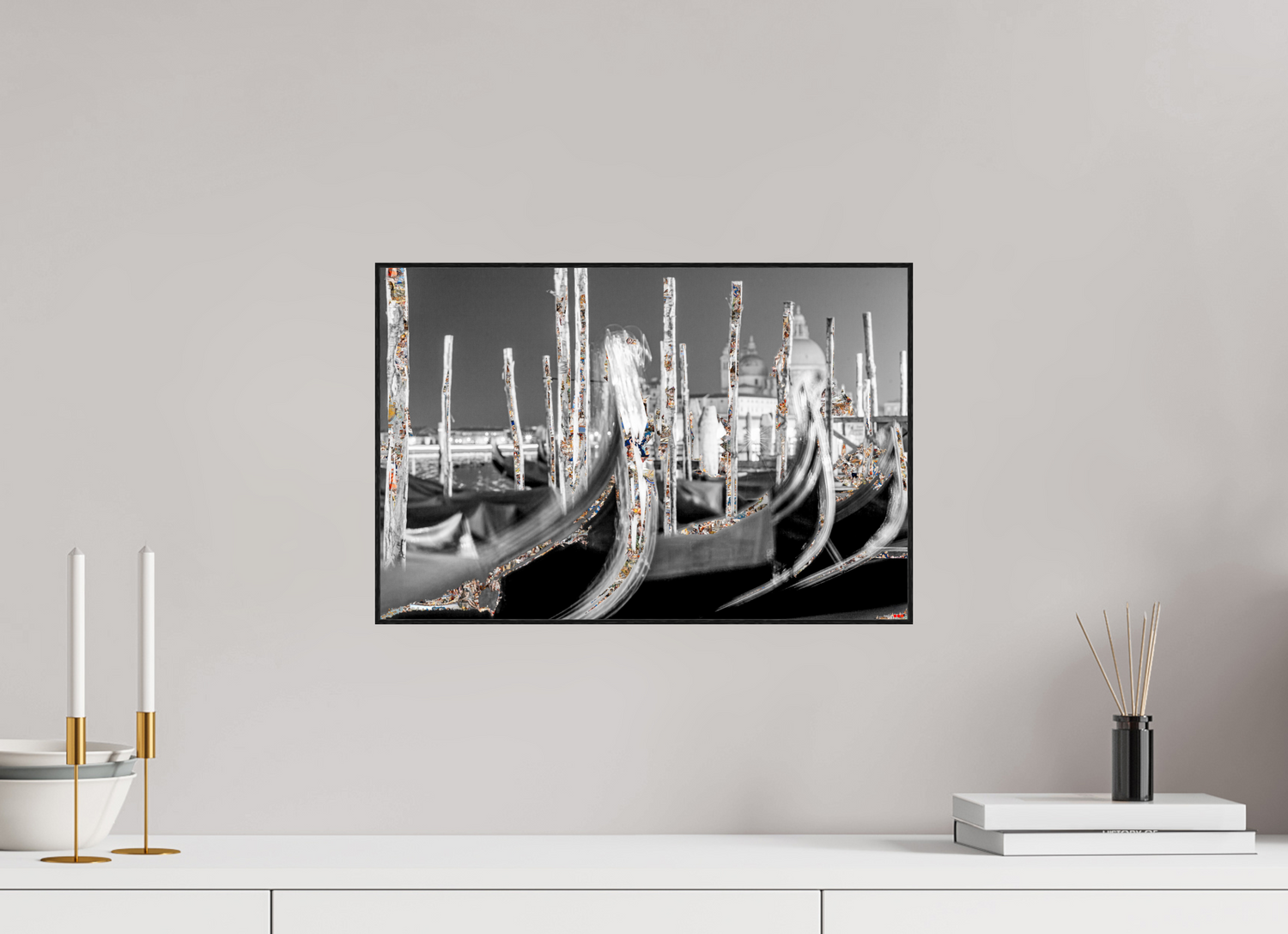 45 x 30 cm, Foto in ArtBox aus Massivholz Eiche schwarz RED³ HP Alina I