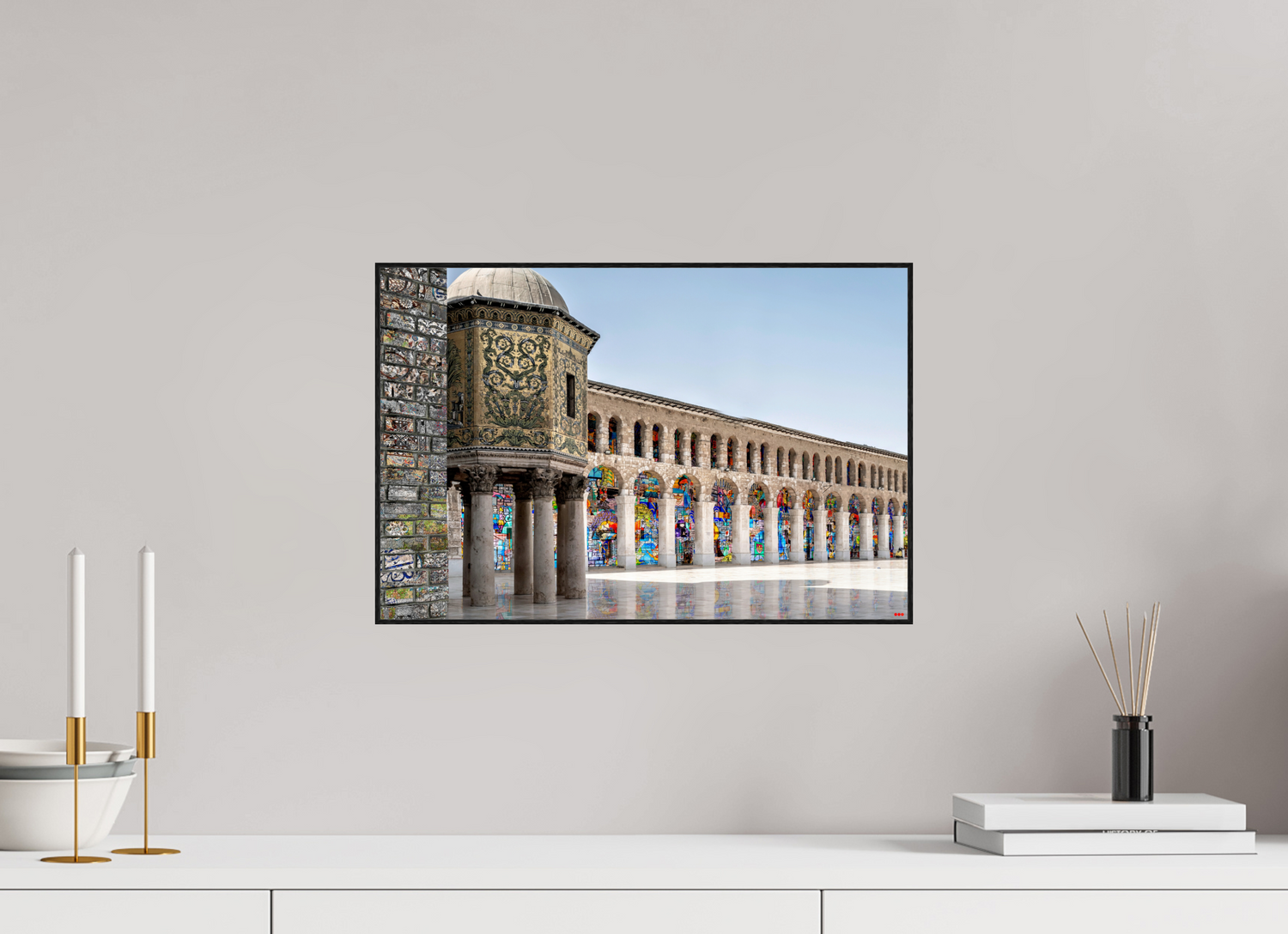 45 x 30 cm, Foto in ArtBox aus Massivholz Eiche schwarz RED³ SCSI Mazin I