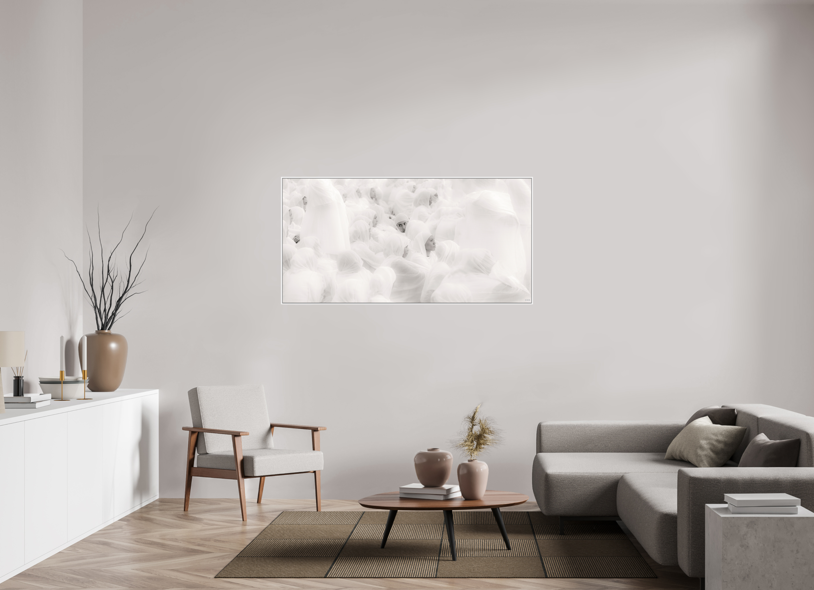 160 x 80 cm, Schattenfugen-Rahmen weiß &amp; 2mm Acrylglas FA PH Malia V