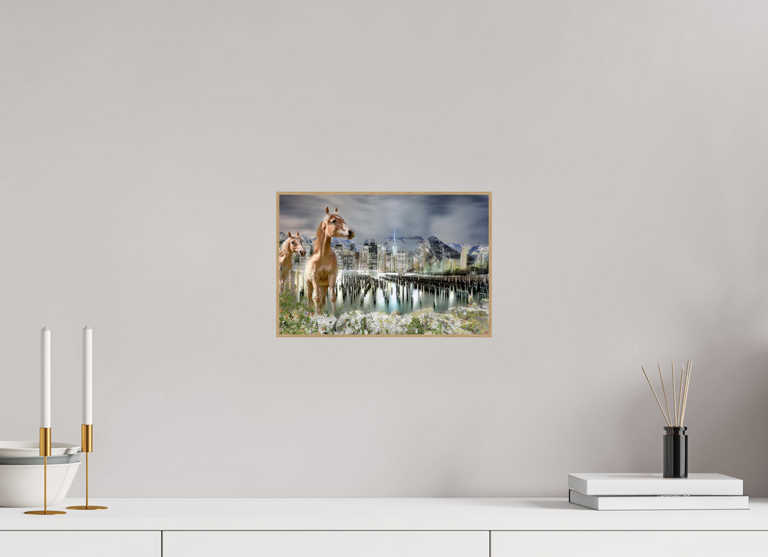 30 x 20 cm, Foto in ArtBox aus Massivholz Eiche natur RED³ HP Amazia I