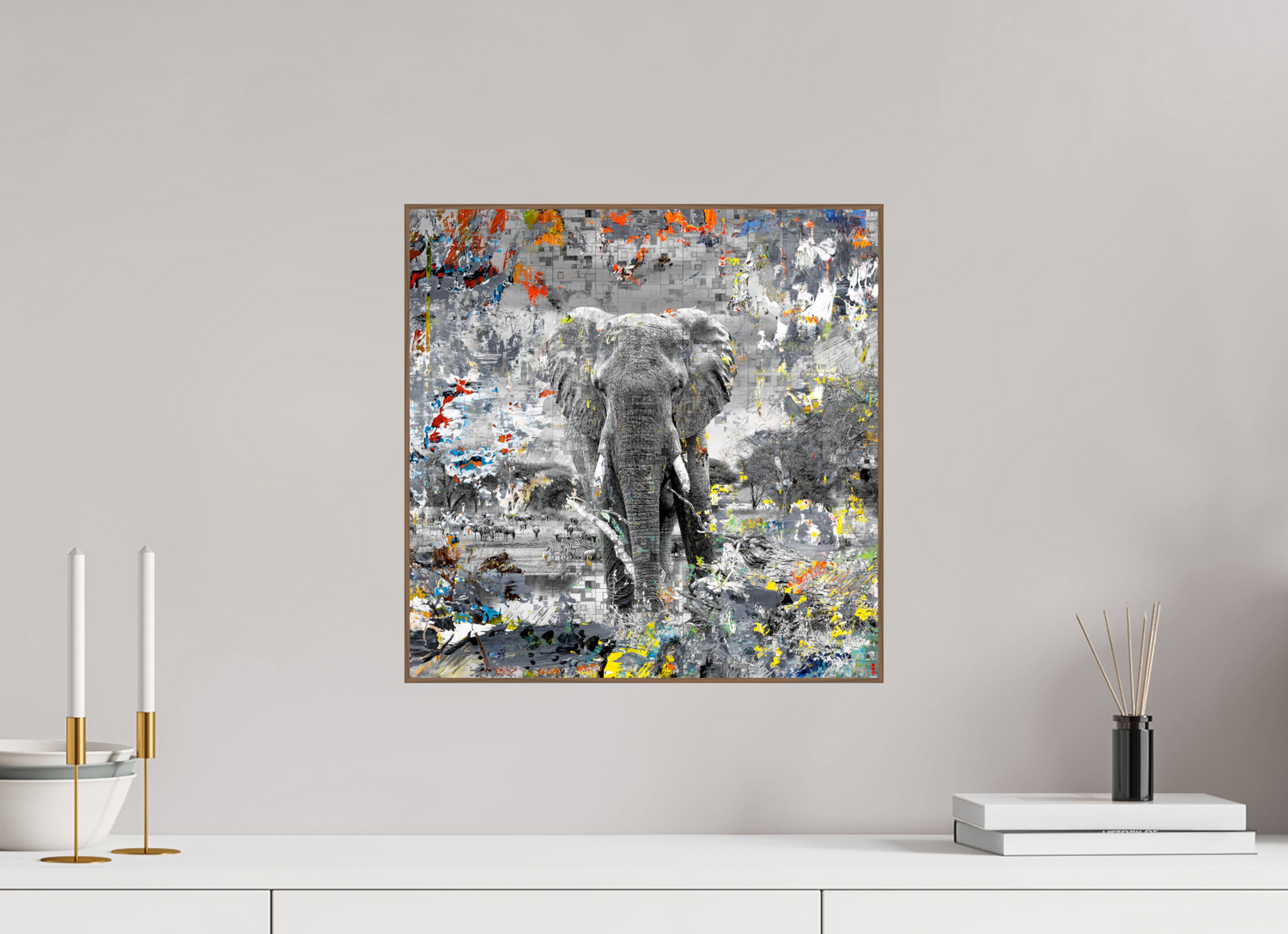 40 x 40 cm, Foto in ArtBox aus Massivholz Nussbaum RED³ WC Kajika II