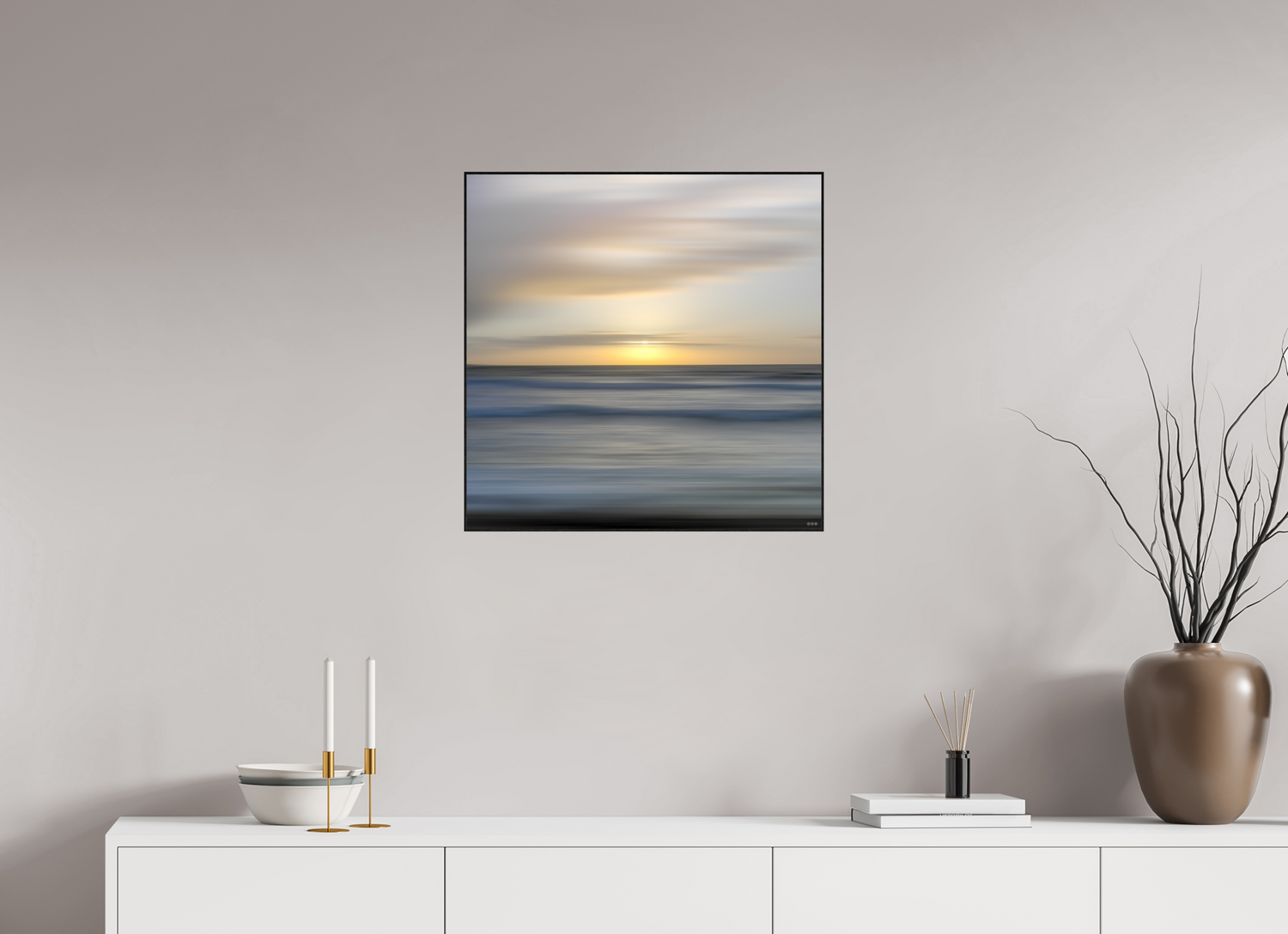 60 x 60 cm, Foto in ArtBox aus Massivholz Eiche schwarz RED³ PH Salome II