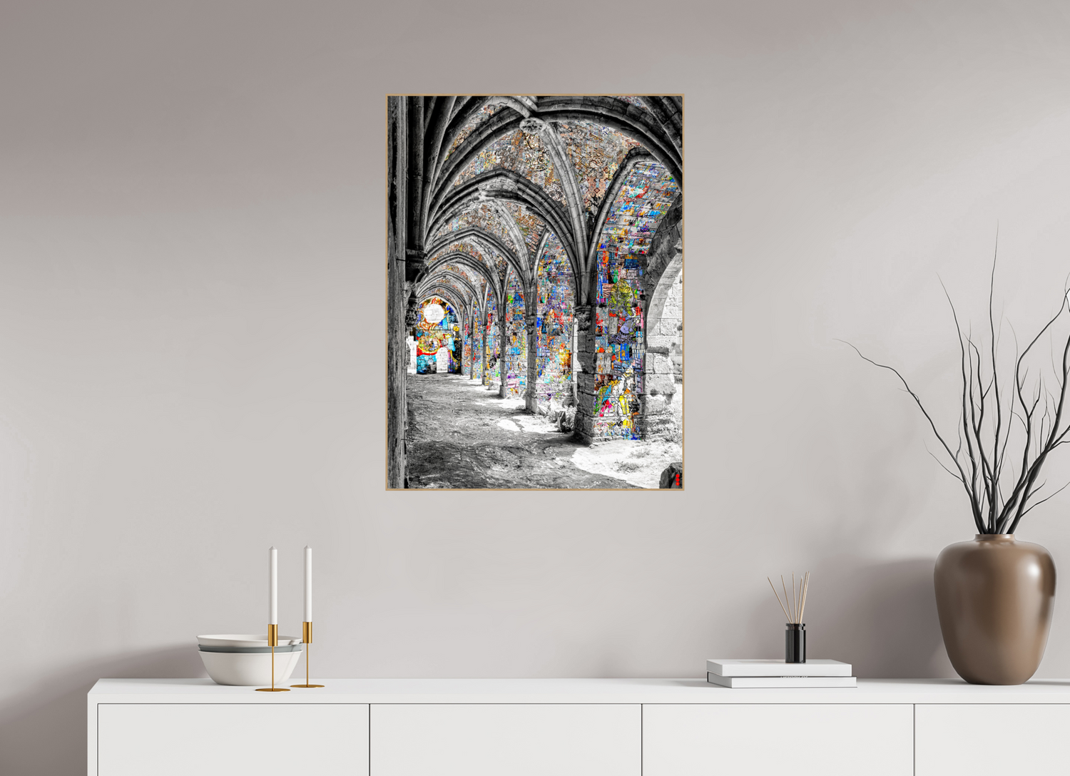 60 x 80 cm, Foto in ArtBox aus Massivholz Eiche natur RED³ SCSI Malik III