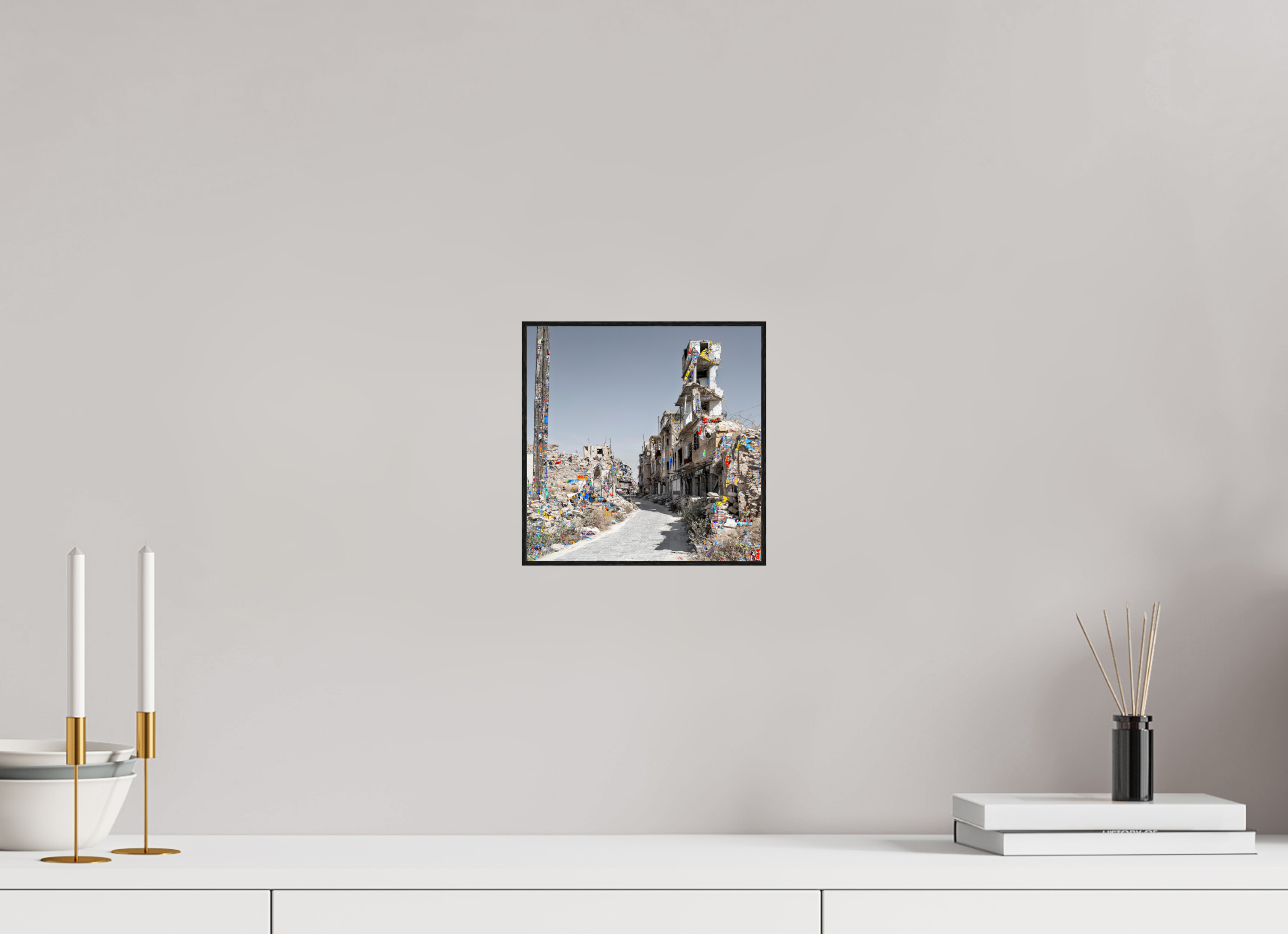 20 x 20 cm, Foto in ArtBox aus Massivholz Eiche schwarz RED³ SCSI Madiha II