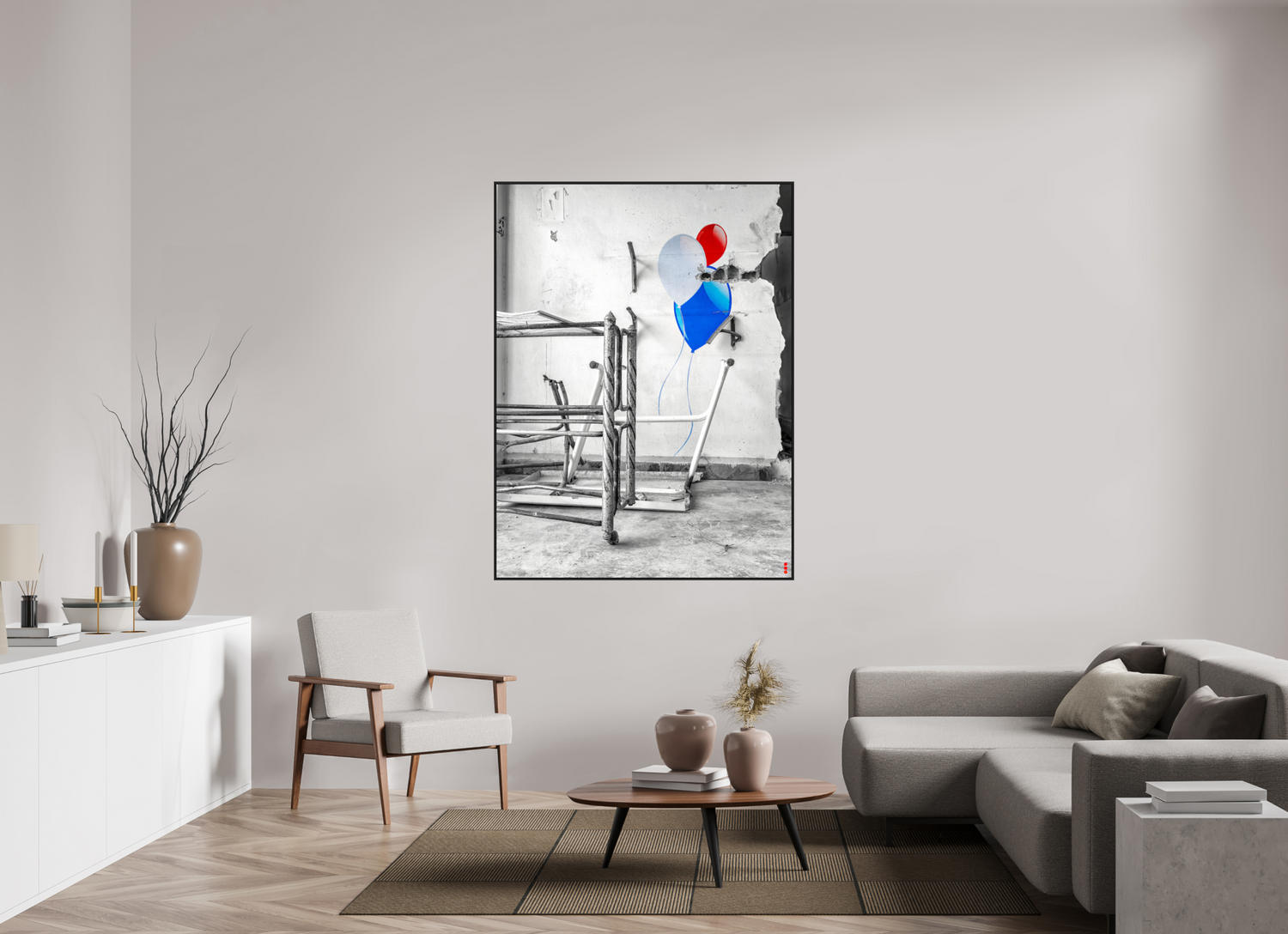 120 x 160 cm, Schattenfugen-Rahmen schwarz &amp; 2mm Acrylglas FA SCSI Mursal III