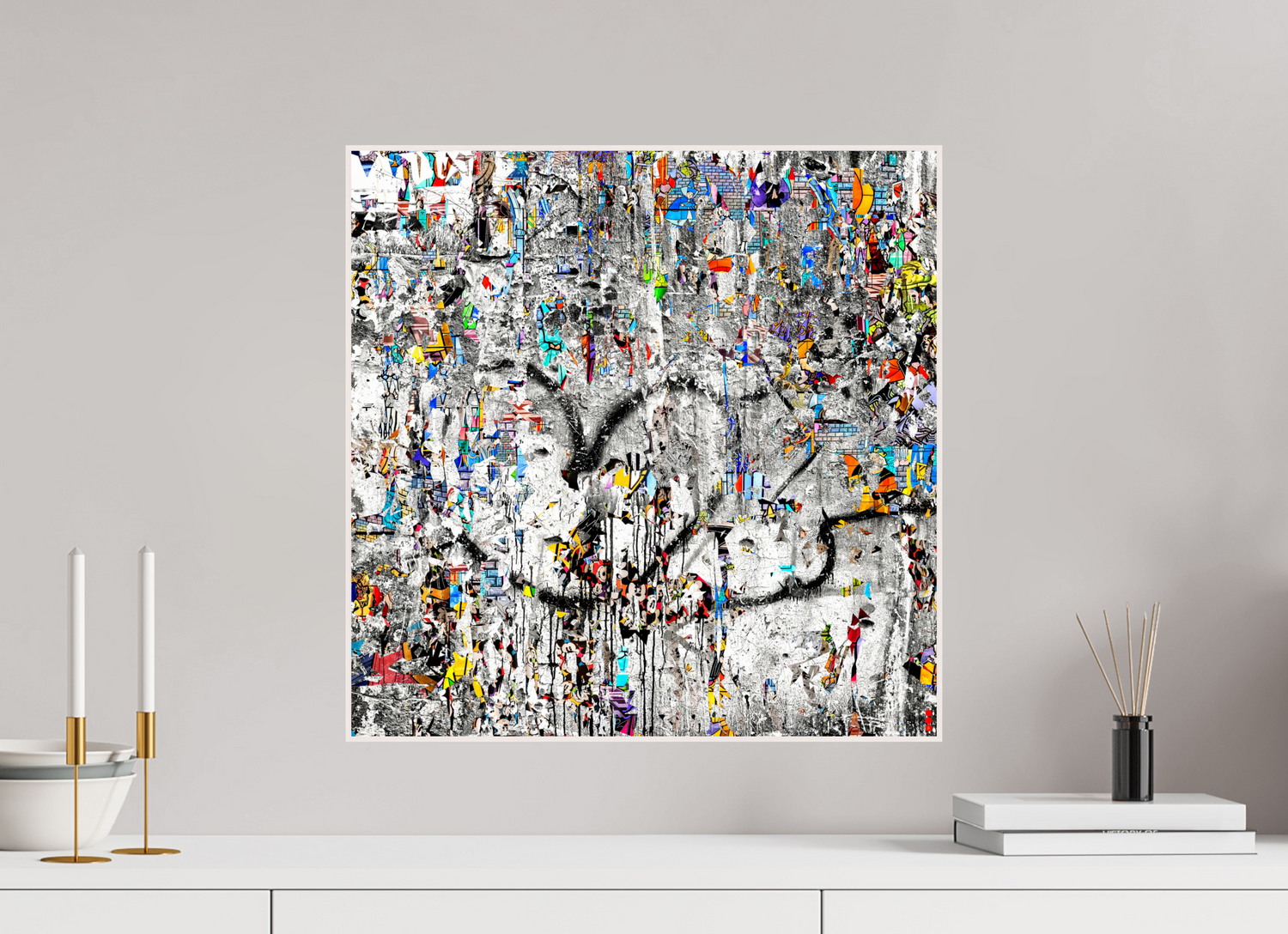 50 x 50 cm, Foto in ArtBox aus Massivholz Ahorn weiß RED³ SCSI Mu&