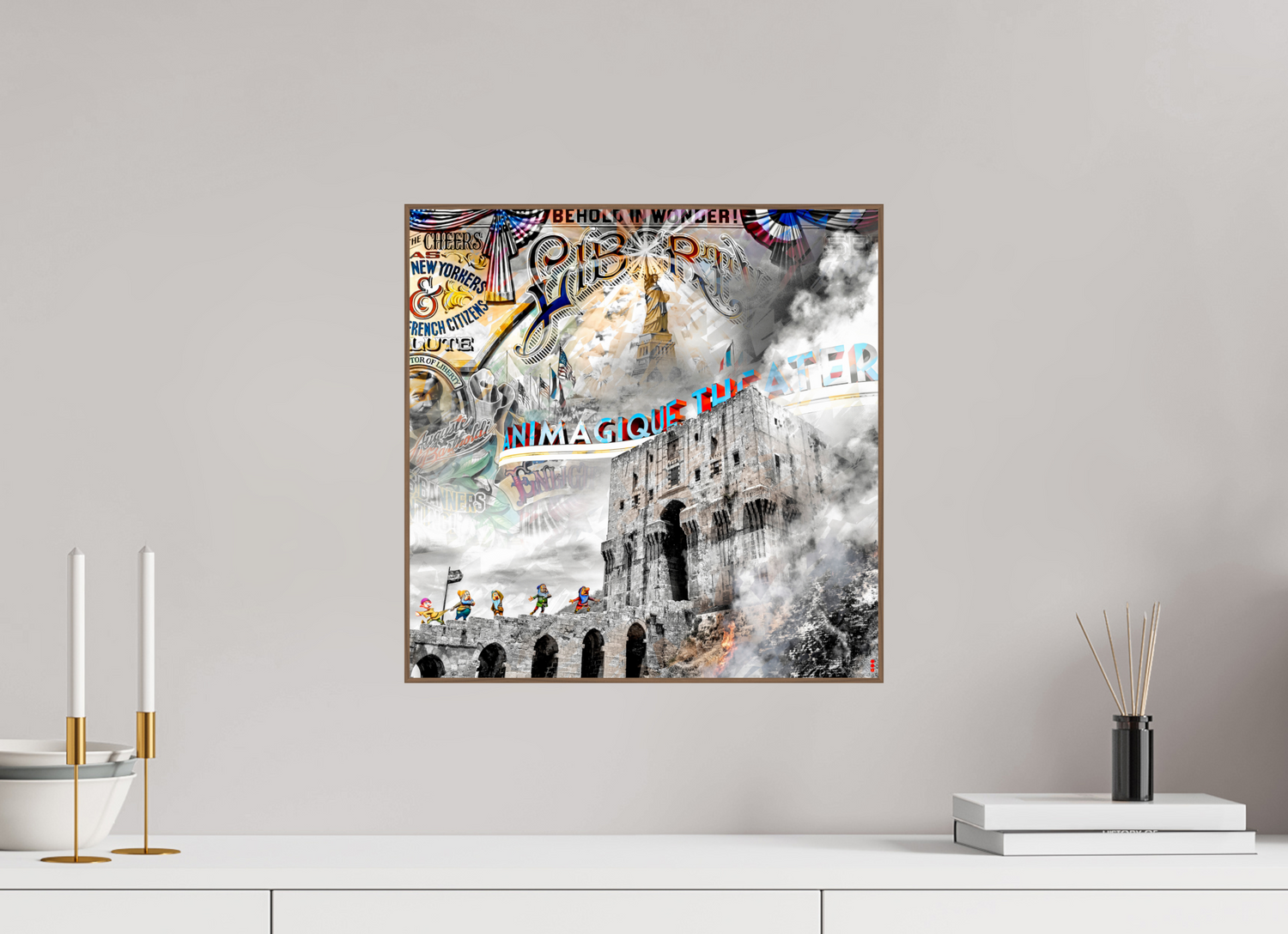 40 x 40 cm, Foto in ArtBox aus Massivholz Nussbaum RED³ SCSI Mumtaz II