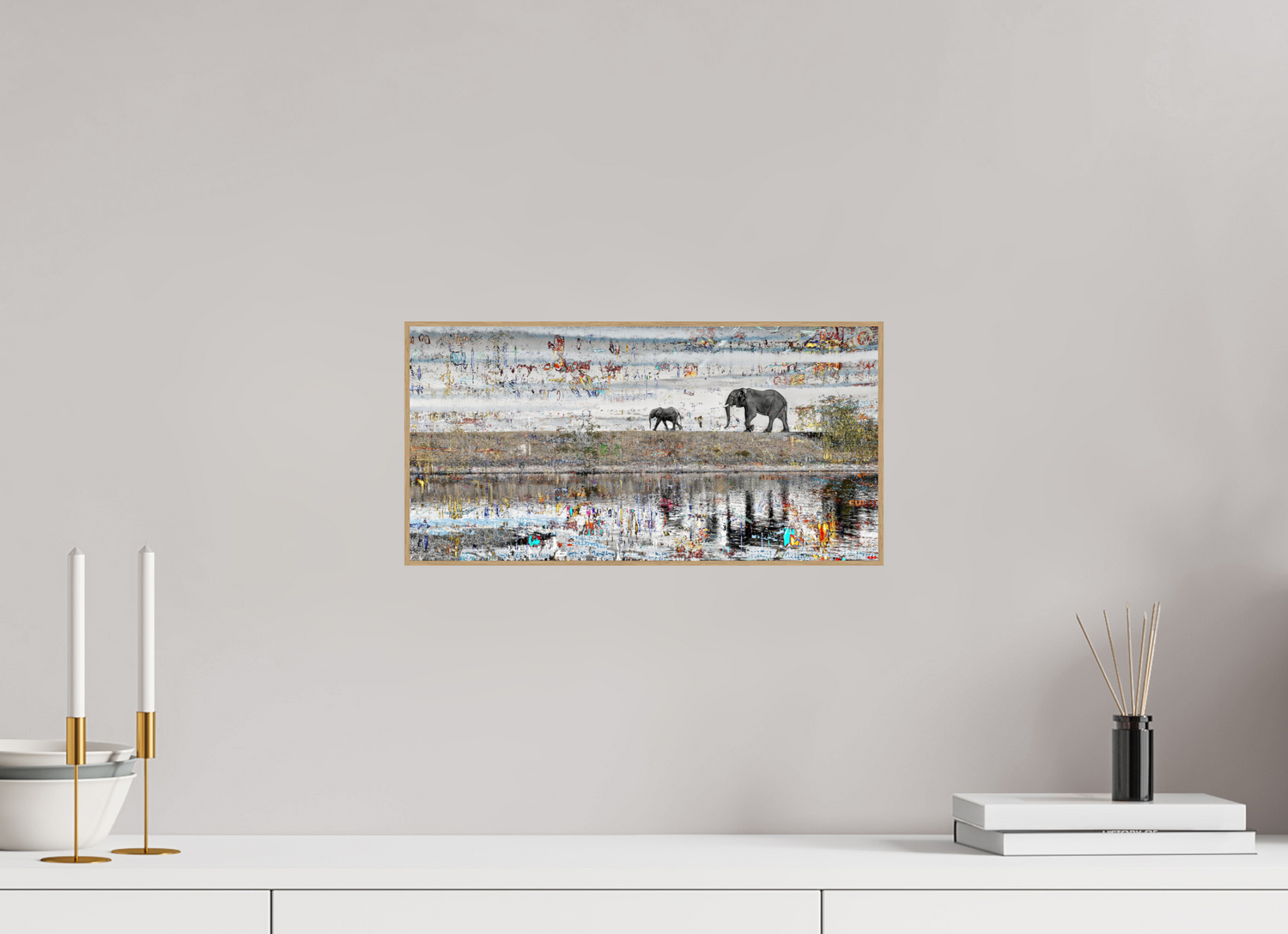 40 x 20 cm, Foto in ArtBox aus Massivholz Eiche natur RED³ WC Akuji V