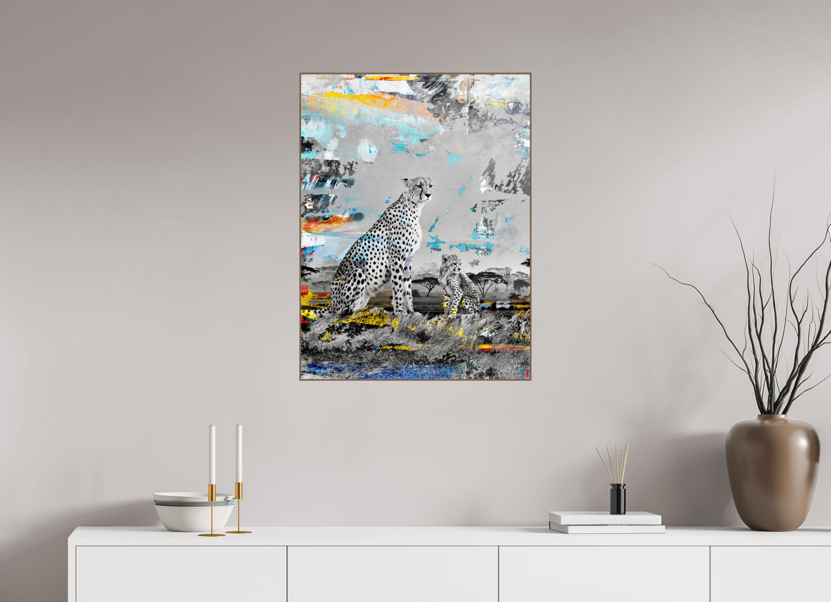 60 x 80 cm, Foto in ArtBox aus Massivholz Nussbaum RED³ WC Ladebayo III