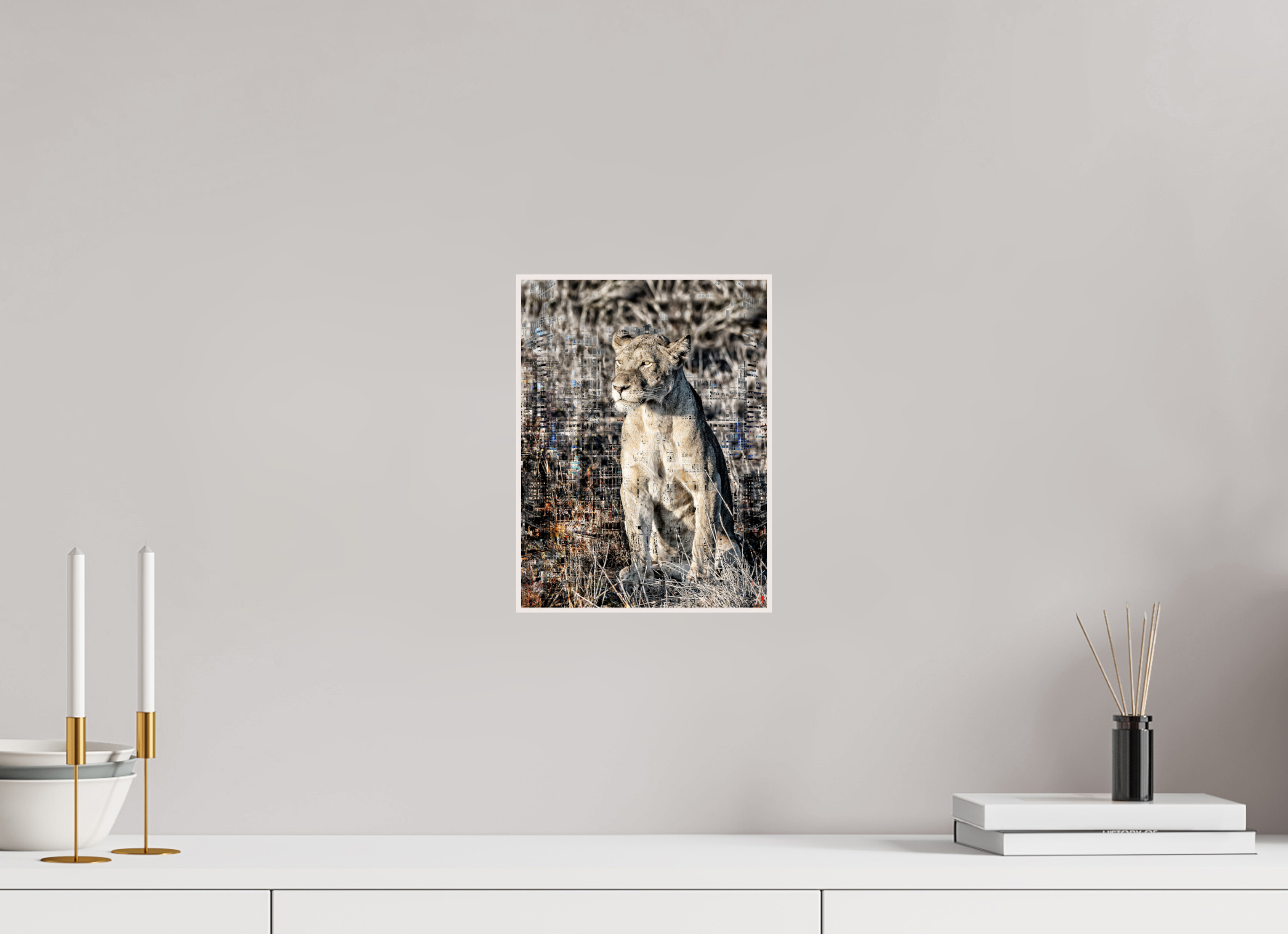 21 x 28 cm, Foto in ArtBox aus Massivholz Ahorn weiß RED³ WC Adwoa III