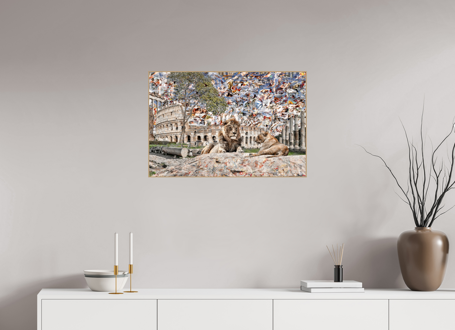 75 x 50 cm, Foto in ArtBox aus Massivholz Eiche natur RED³ WC Adjesa I